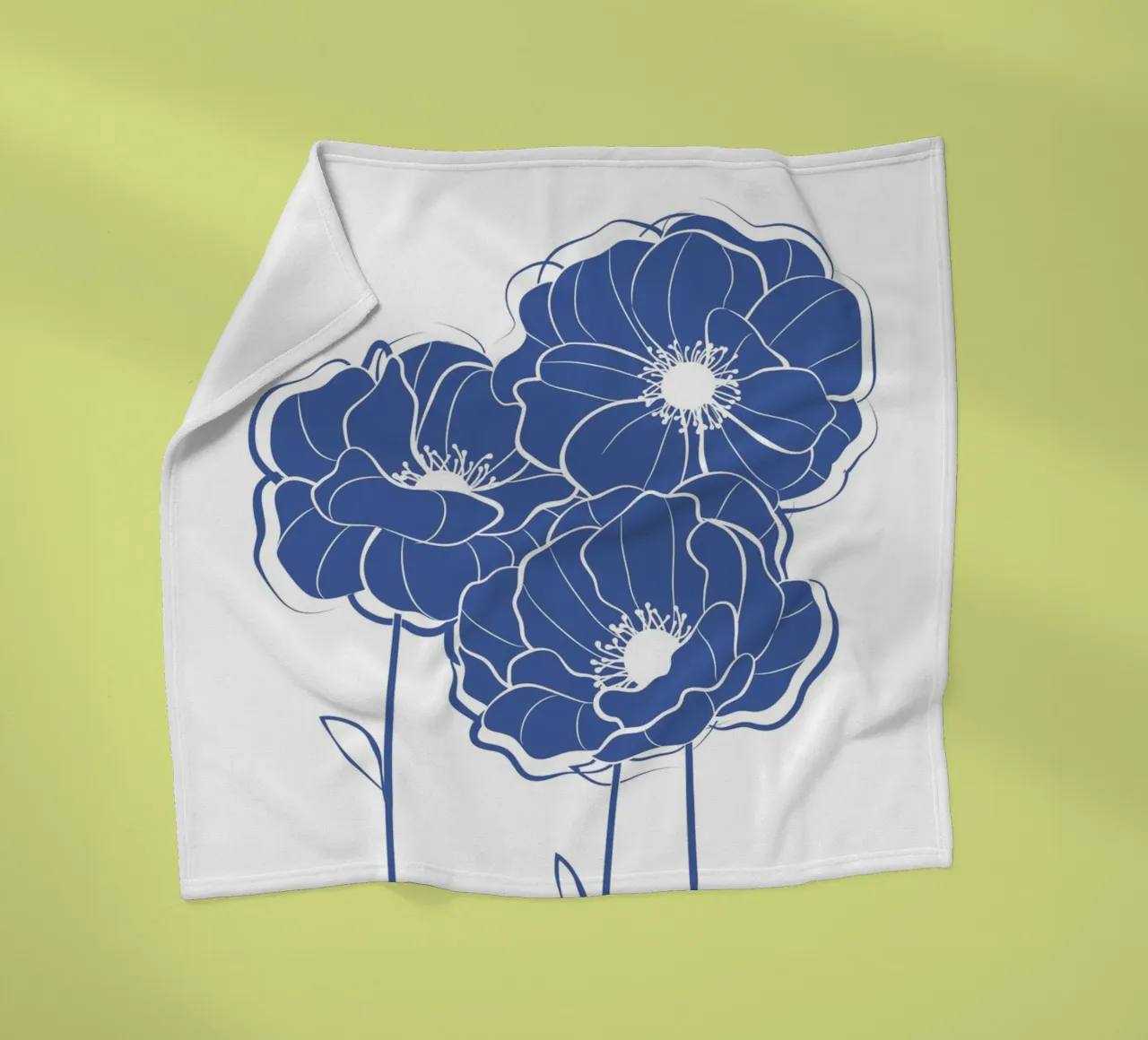 Fiori di papavero blu coperta in pile da Martina
