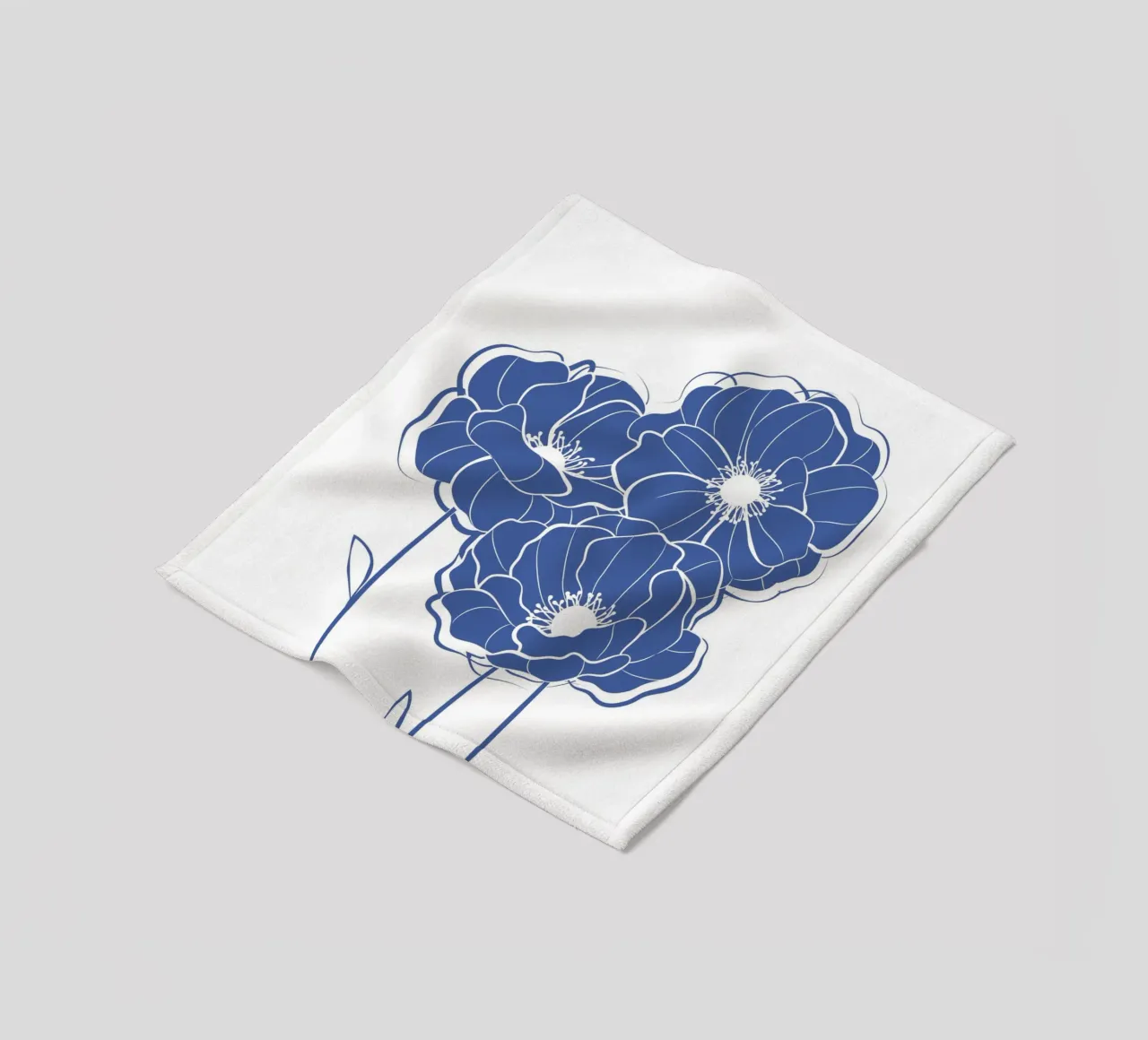 Fiori di papavero blu coperta in pile da Martina