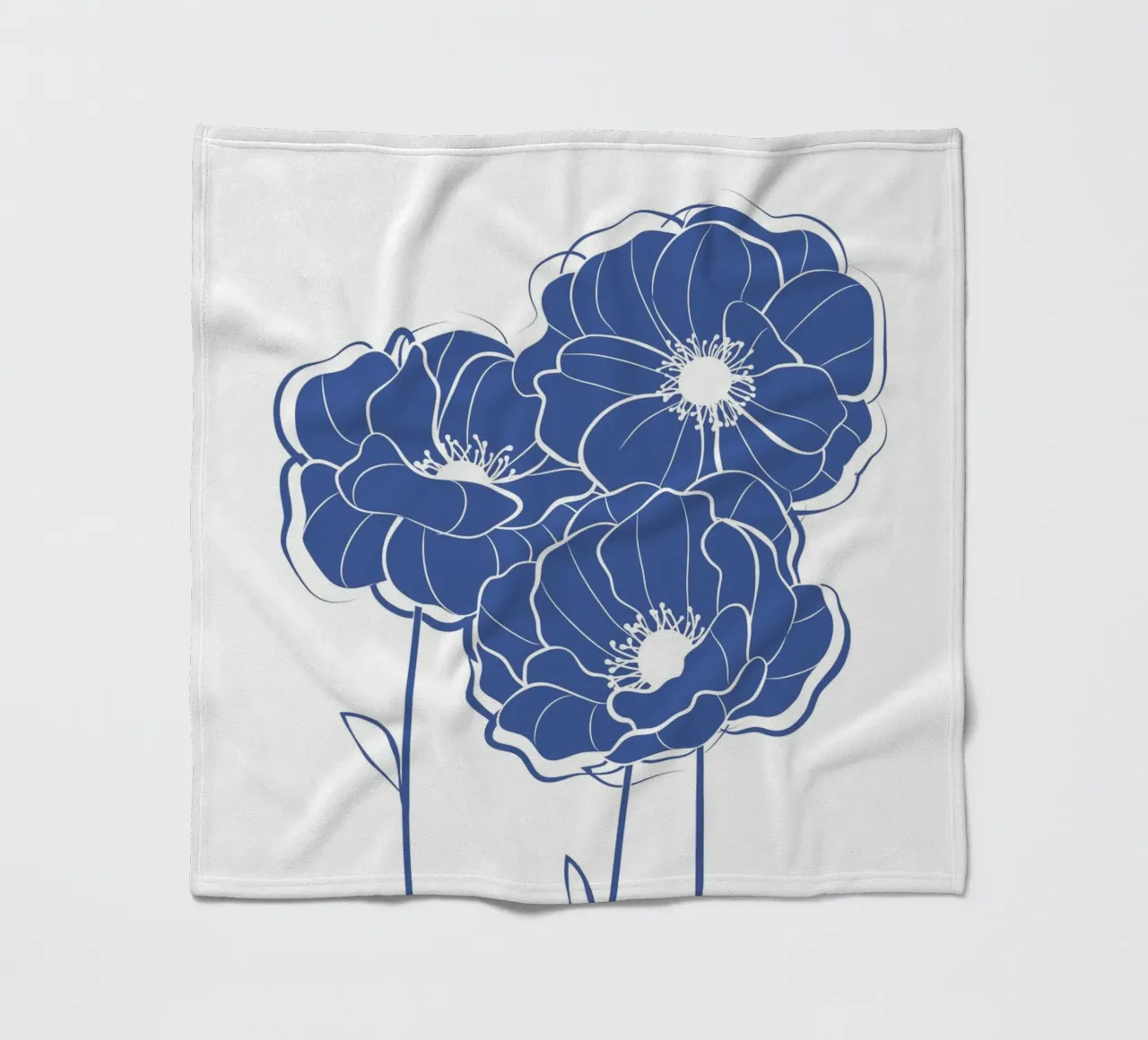 Fiori di papavero blu coperta in pile da Martina