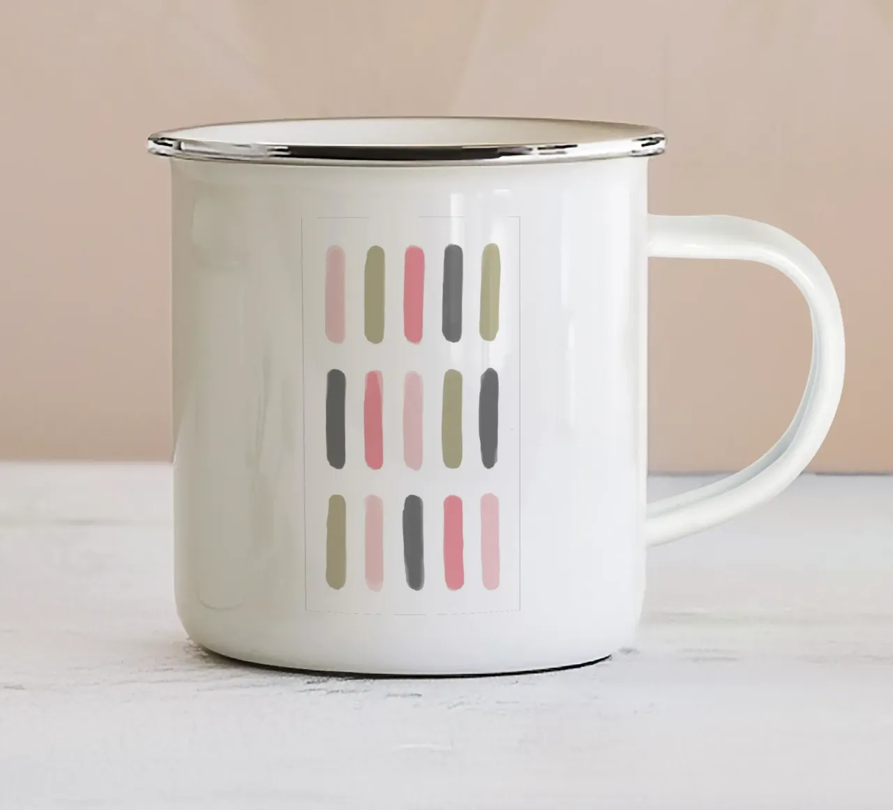 Linee di pittura a pastello divertenti tazza in smalto da Martina