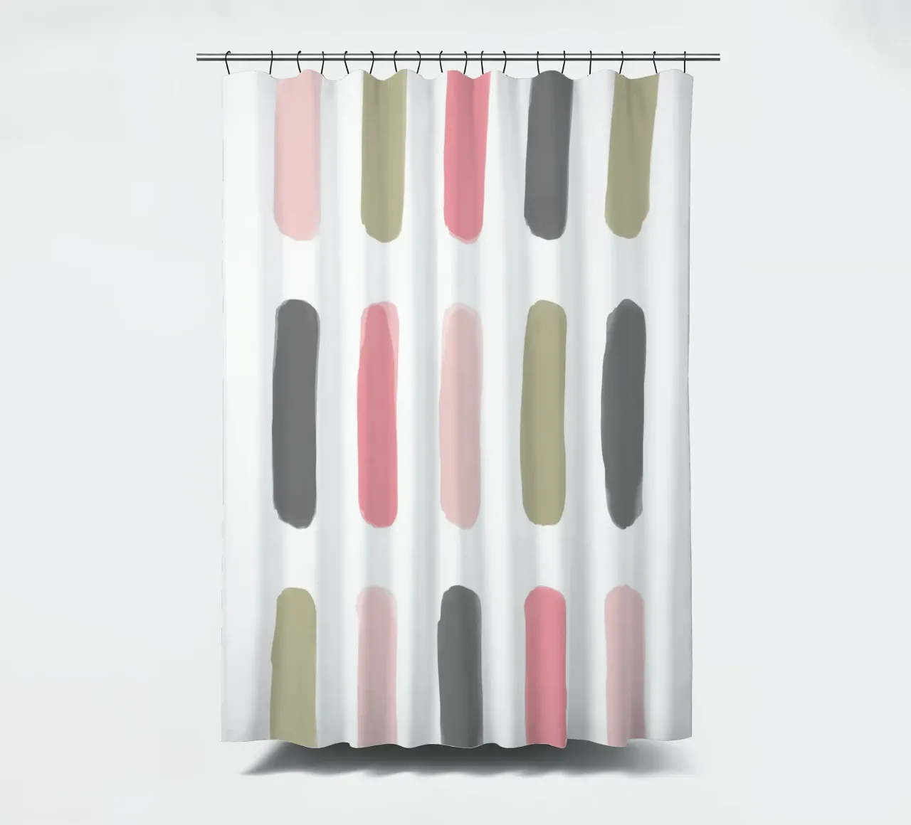 Funky pastel painting lines shower curtain by Martina