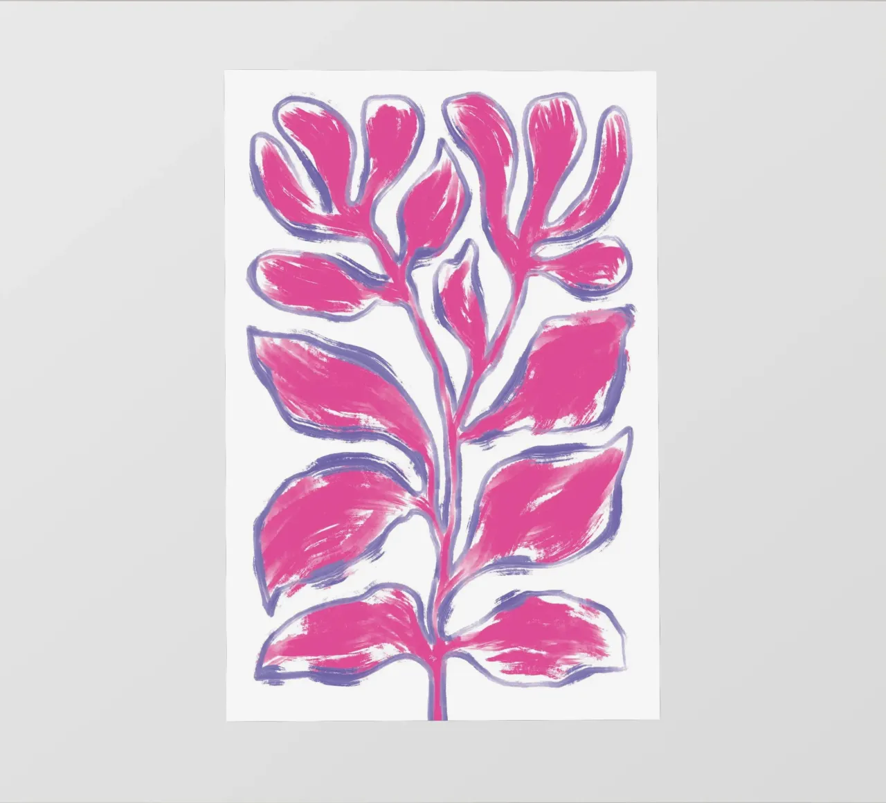 Big bold abstract pink plant backlit film by Martina