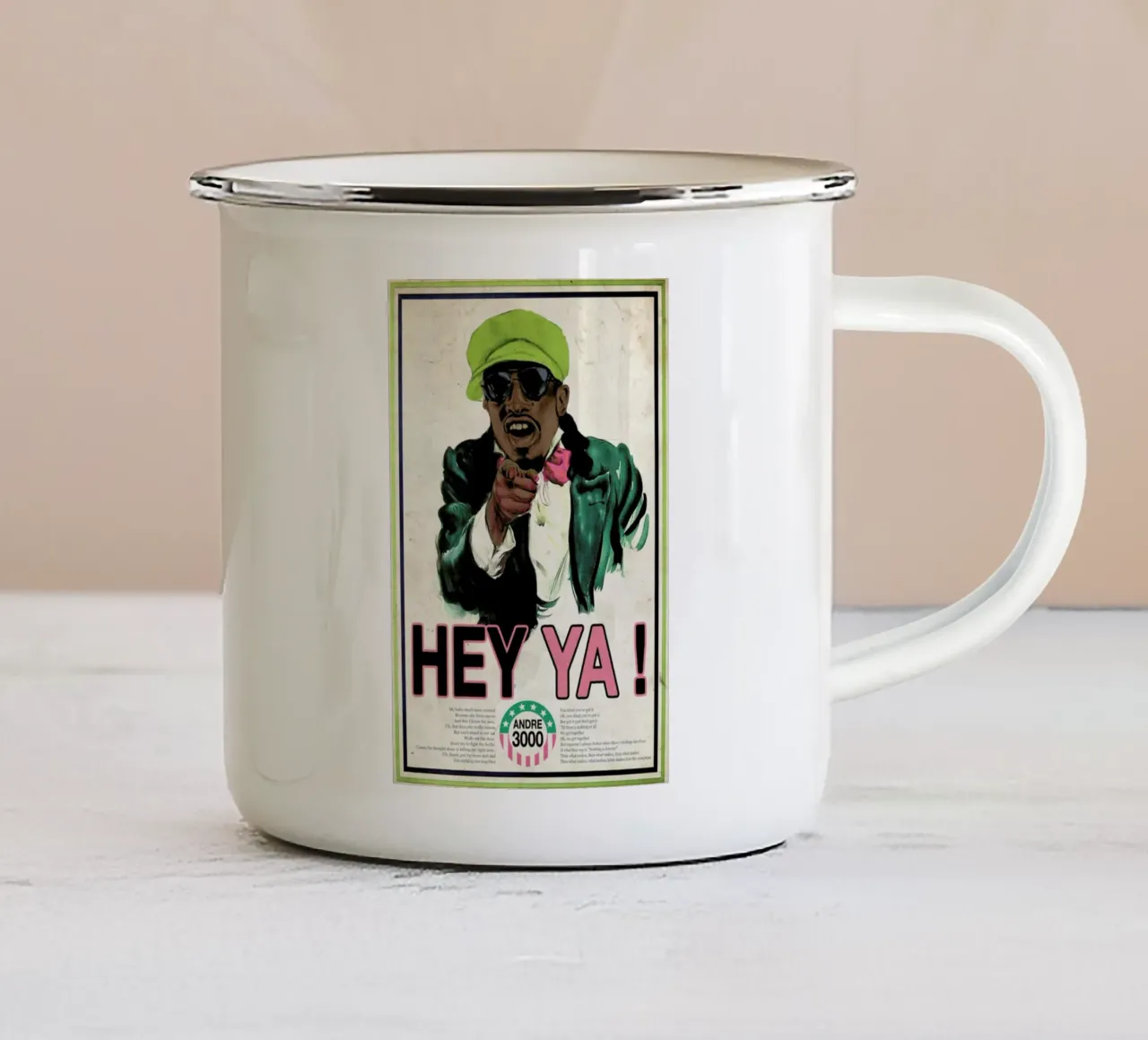 Hey Ya! #2 tazza in smalto da Ads Libitum