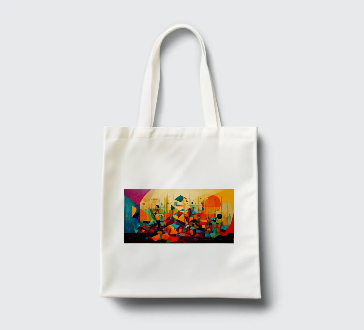 Abstract Geometric 003 borsa in juta da Art Unleashed