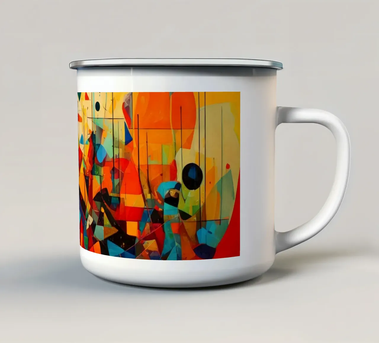 Abstract Geometric 003 tazza in smalto da Art Unleashed