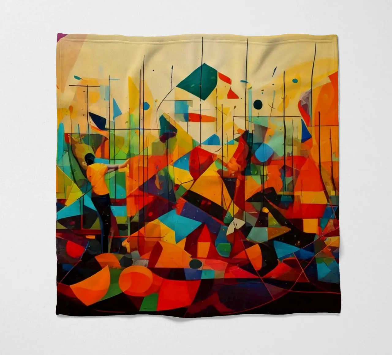 Abstract Geometric 003 coperta in pile da Art Unleashed
