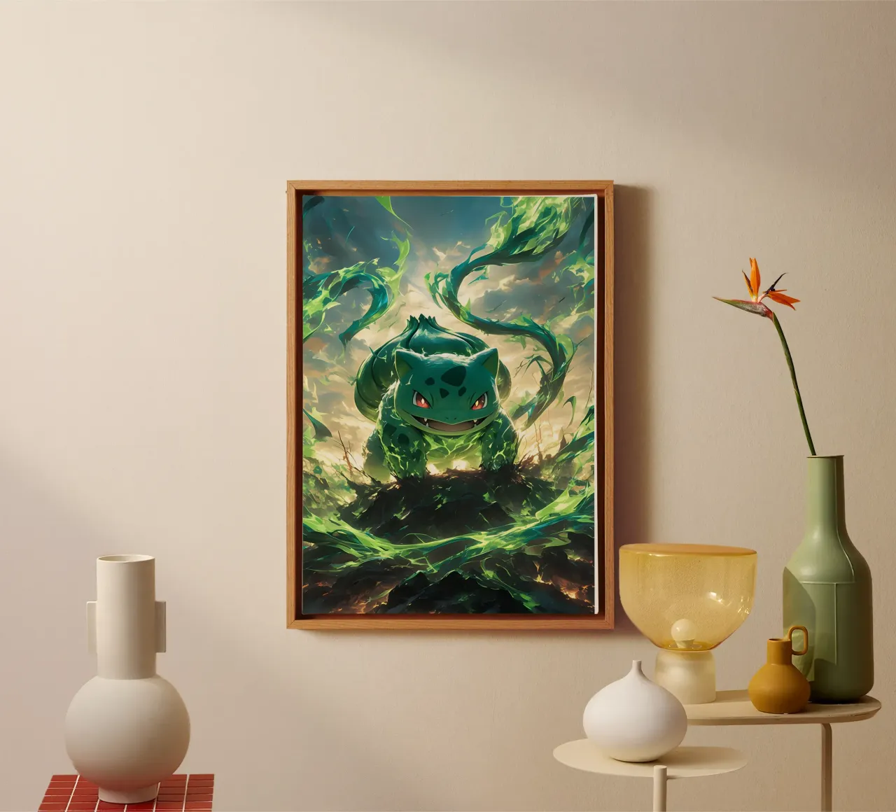 Bulbasaur pokemon canvas with Floater frame by CreativeStudio