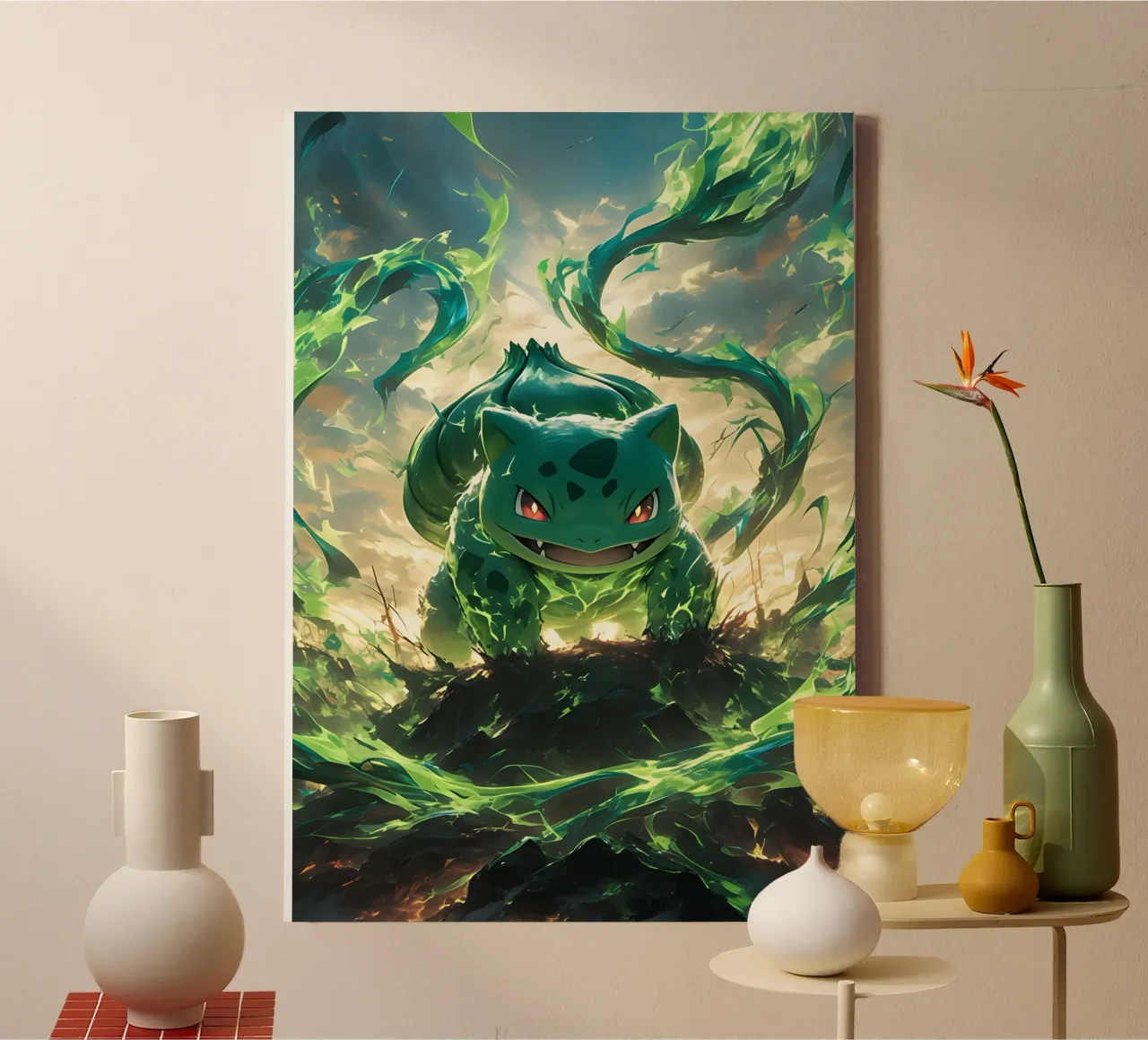 Bulbasaur pokemon canvas with Floater frame by CreativeStudio