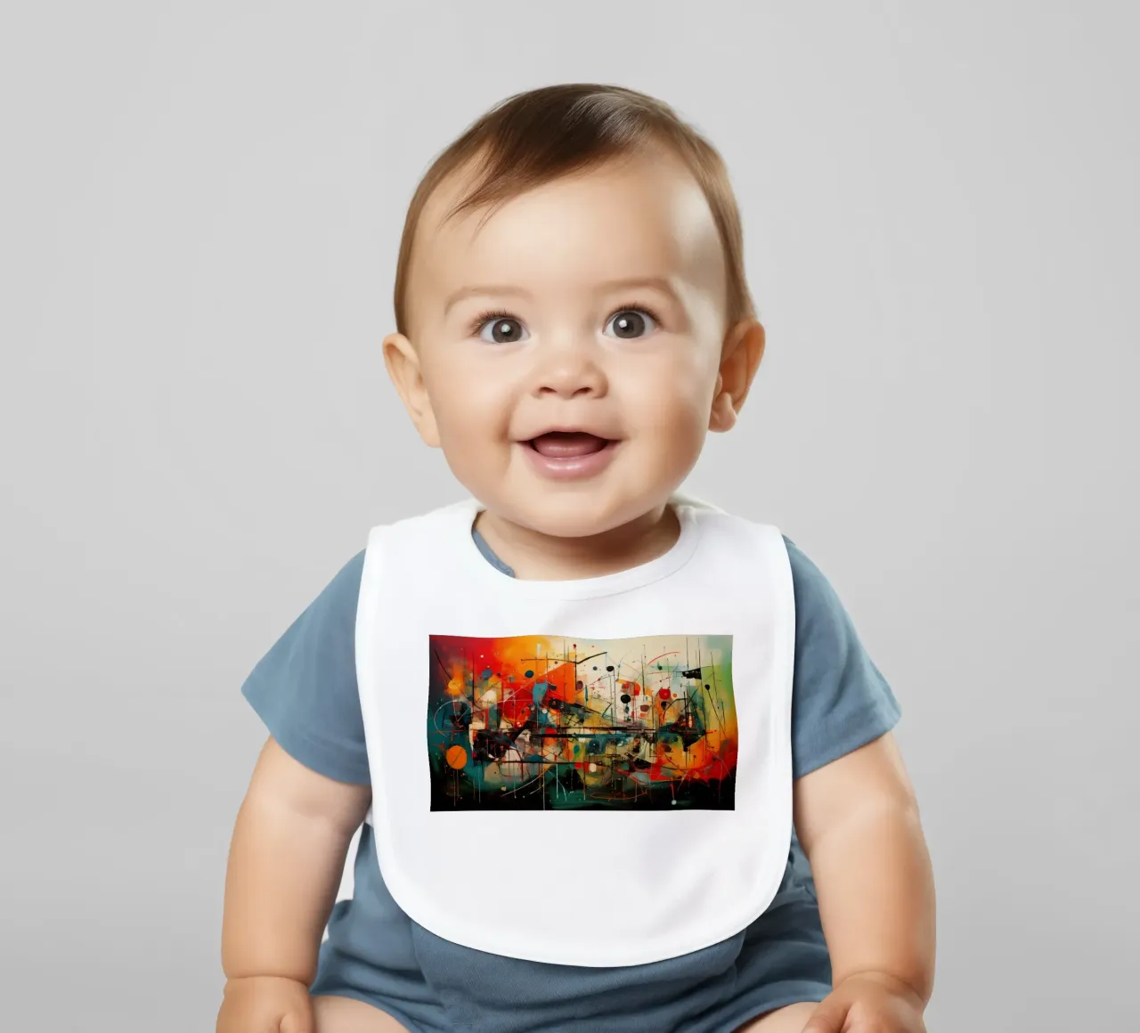 Abstract Geometric 004 baby bib by Art Unleashed