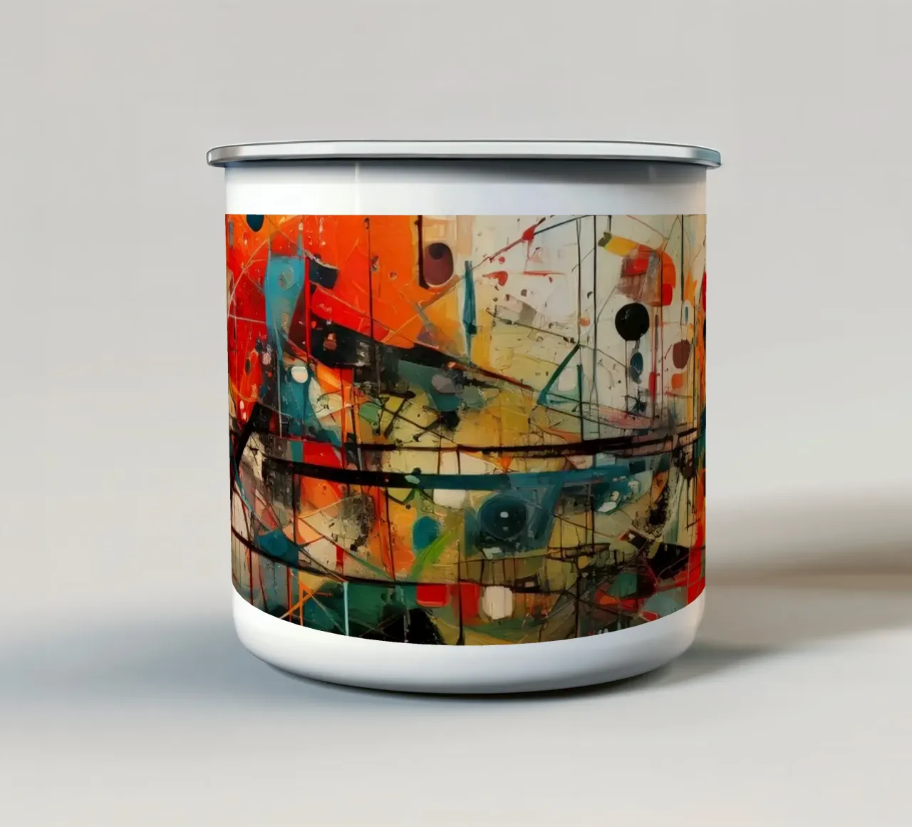 Abstract Geometric 004 tazza in smalto da Art Unleashed