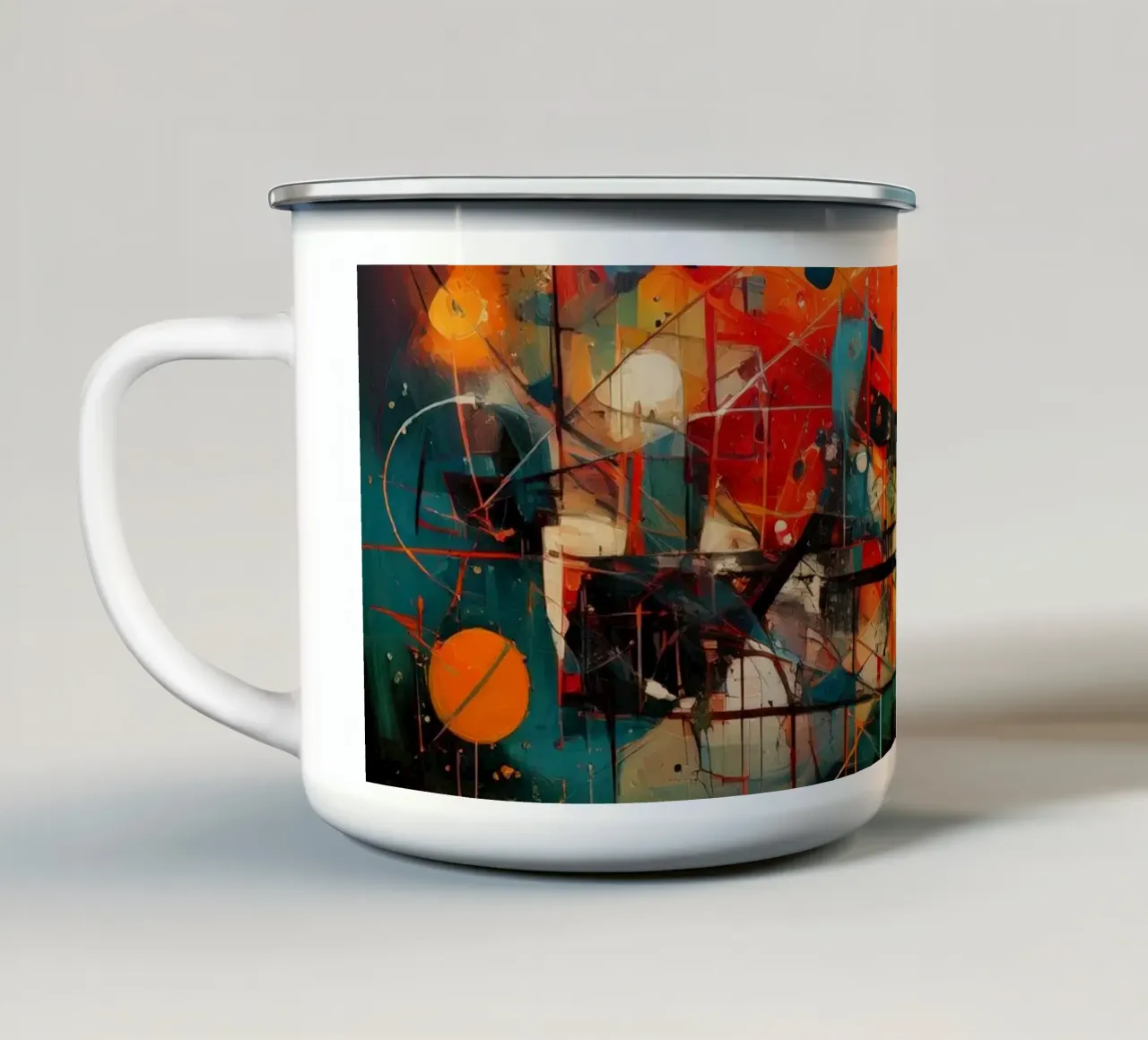 Abstract Geometric 004 tazza in smalto da Art Unleashed