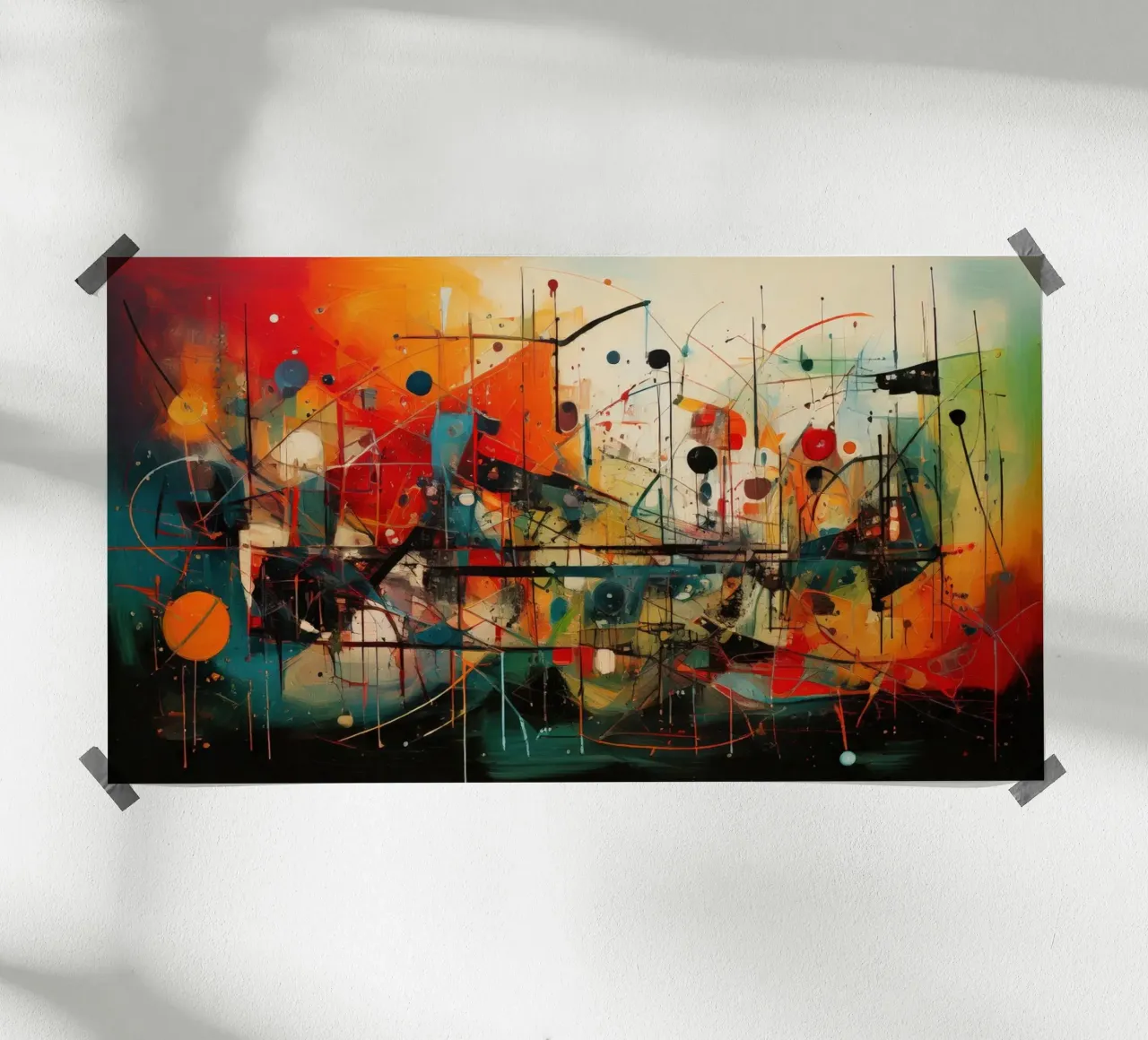 Abstract Geometric 004 poster con telaio in legno da Art Unleashed