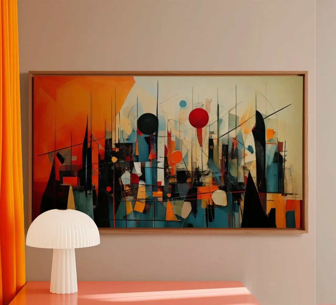 Abstract Geometric 005 tela con Cornice a cassetta da Art Unleashed