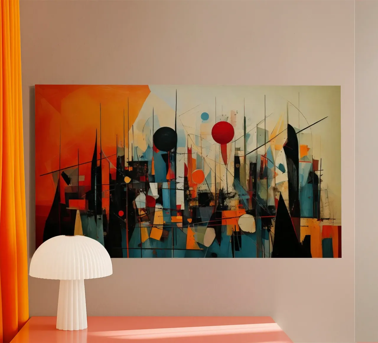 Abstract Geometric 005 tela con Cornice a cassetta da Art Unleashed