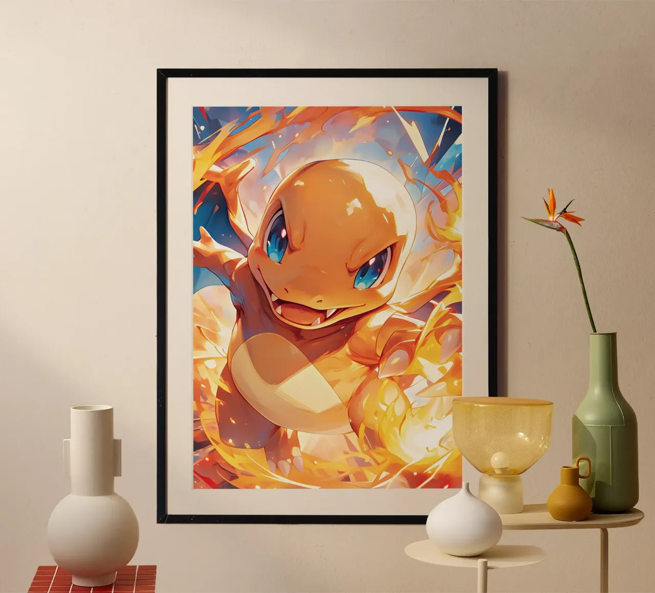 Charmander pokemon poster con telaio in alluminio da CreativeStudio