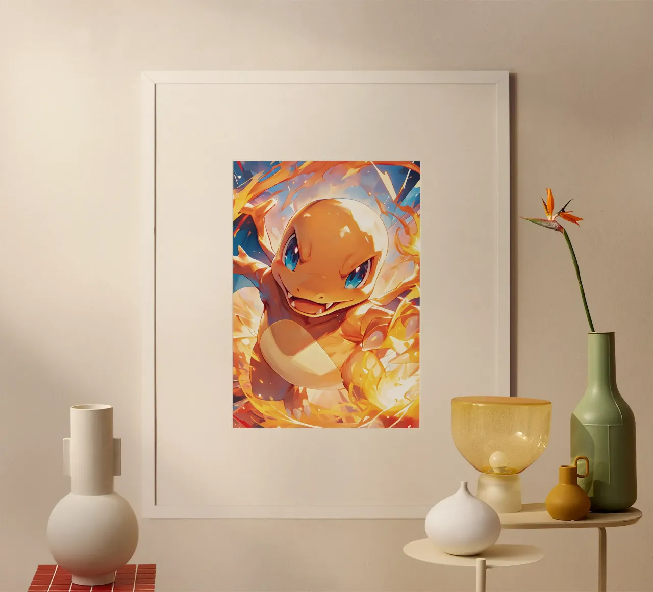 Charmander pokemon poster con telaio in alluminio da CreativeStudio