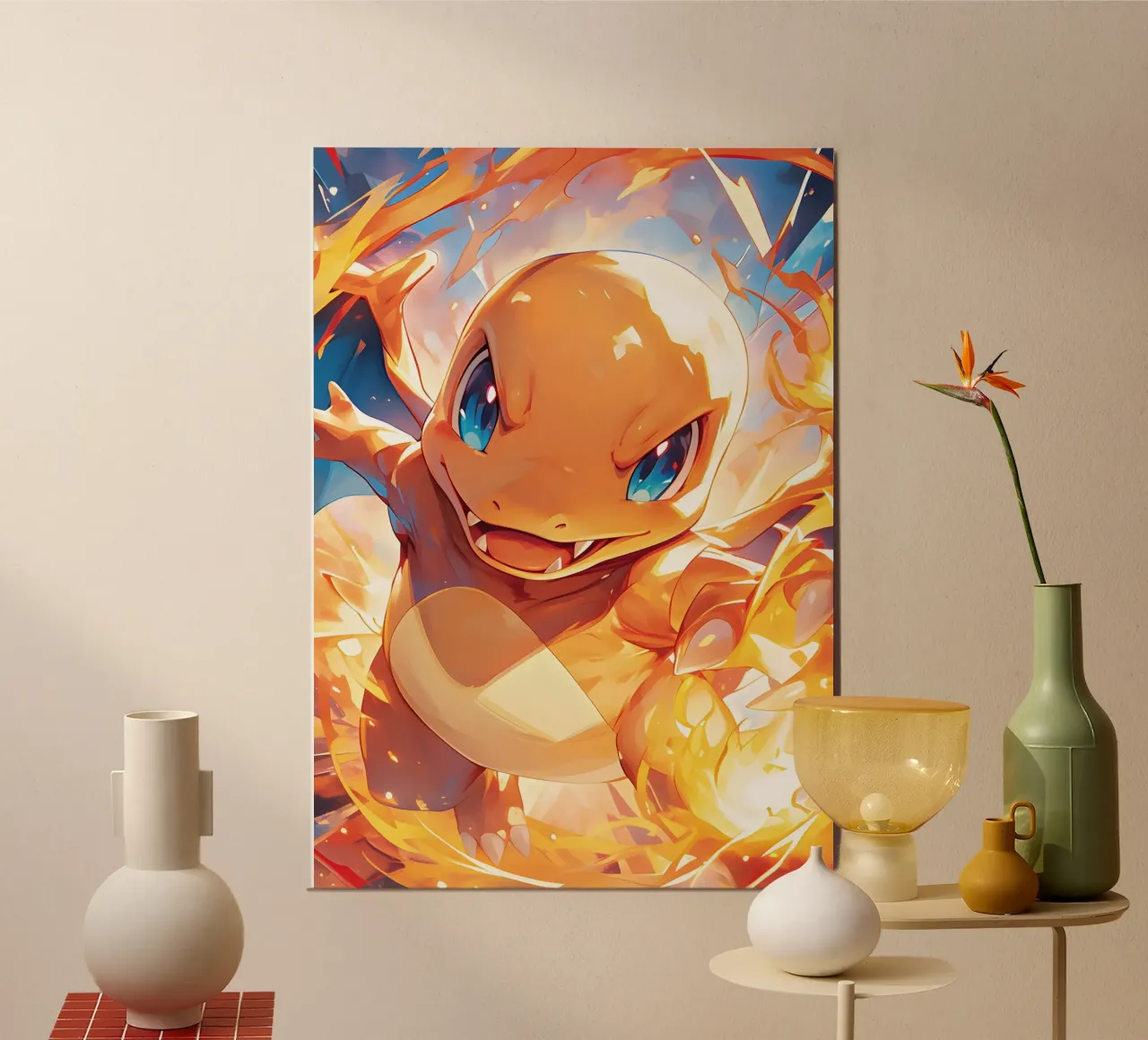 Charmander pokemon poster con telaio in alluminio da CreativeStudio