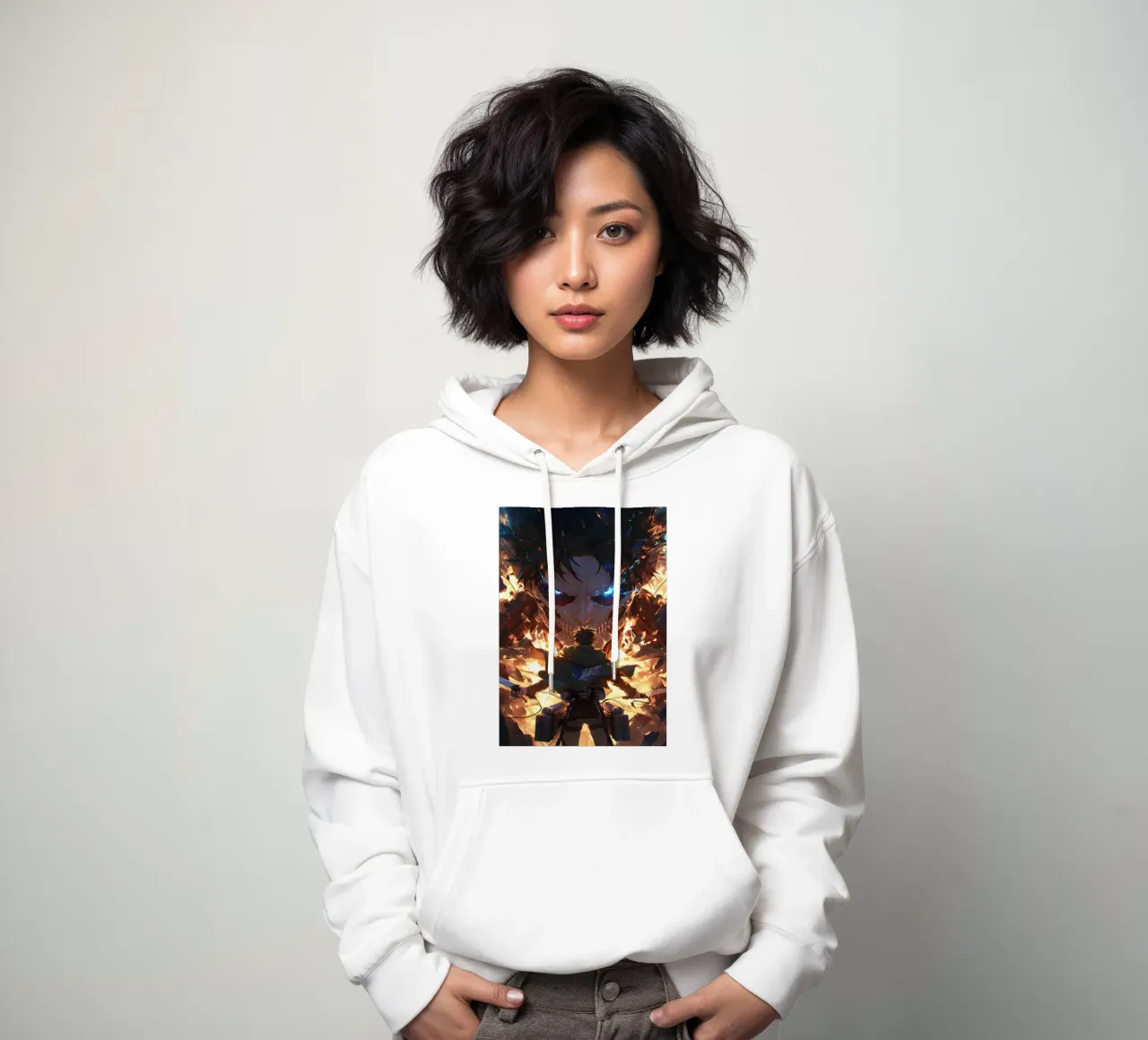 eren attack on titan felpa con cappuccio da CreativeStudio