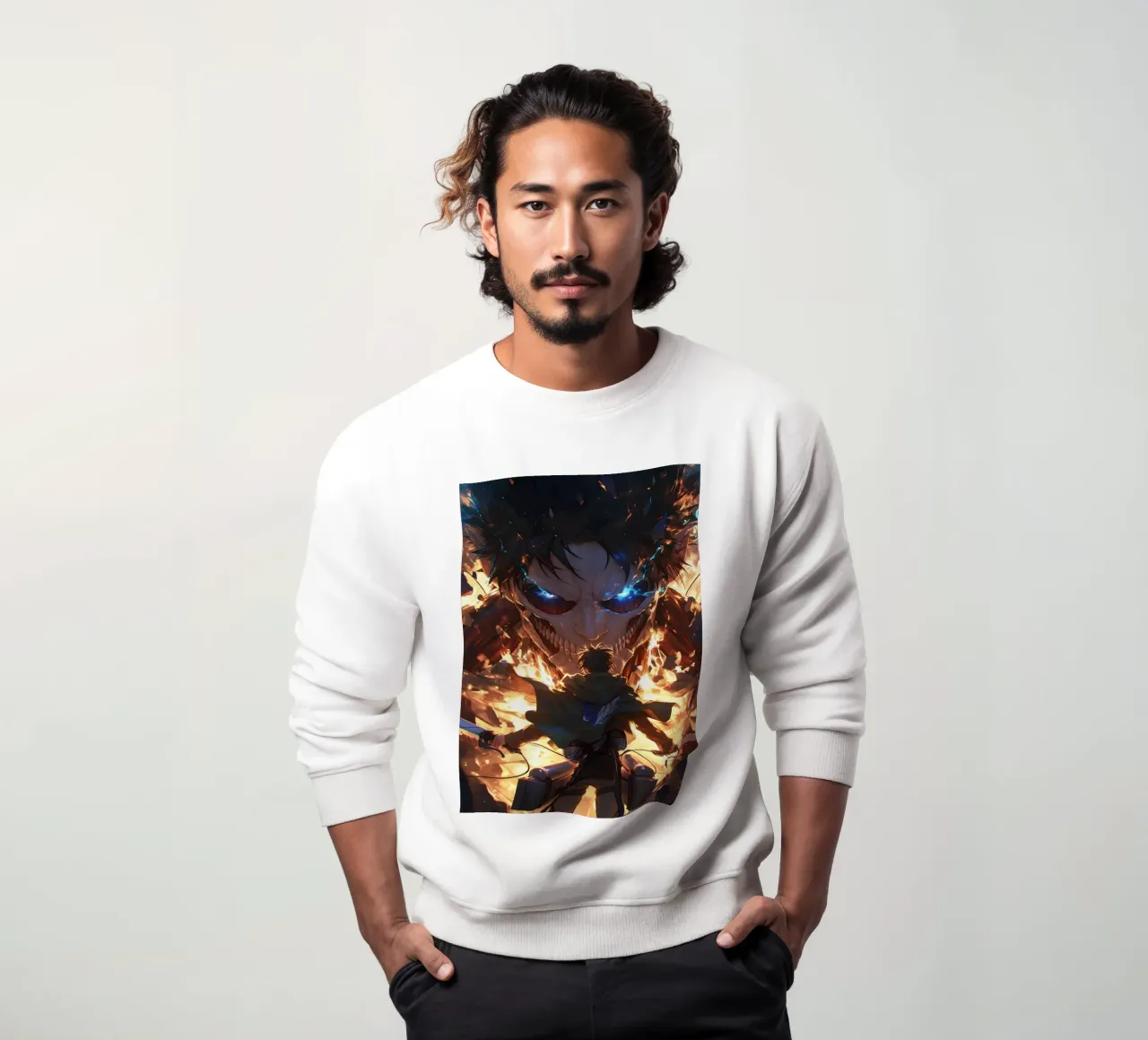 eren attack on titan sweatshirt by CreativeStudio