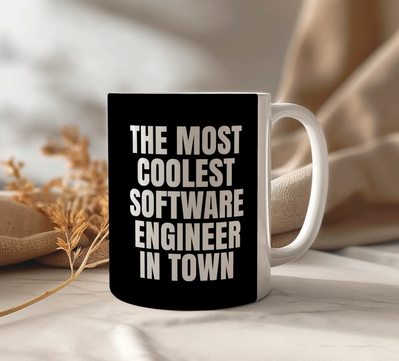 The most coolest software engineer in town taza de cerámica de happieeagle