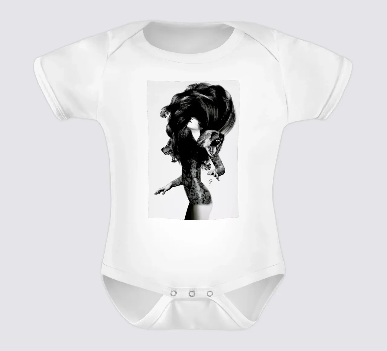Bear 3 short-sleeve baby romper by Jenny Liz Rome