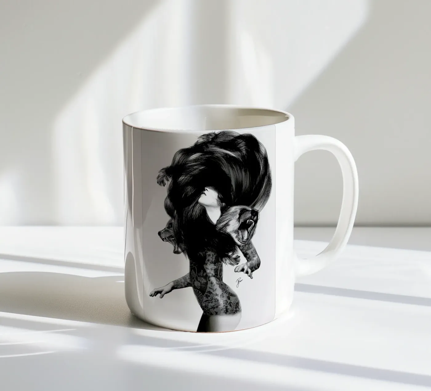 Bear 3 ceramic mug by Jenny Liz Rome
