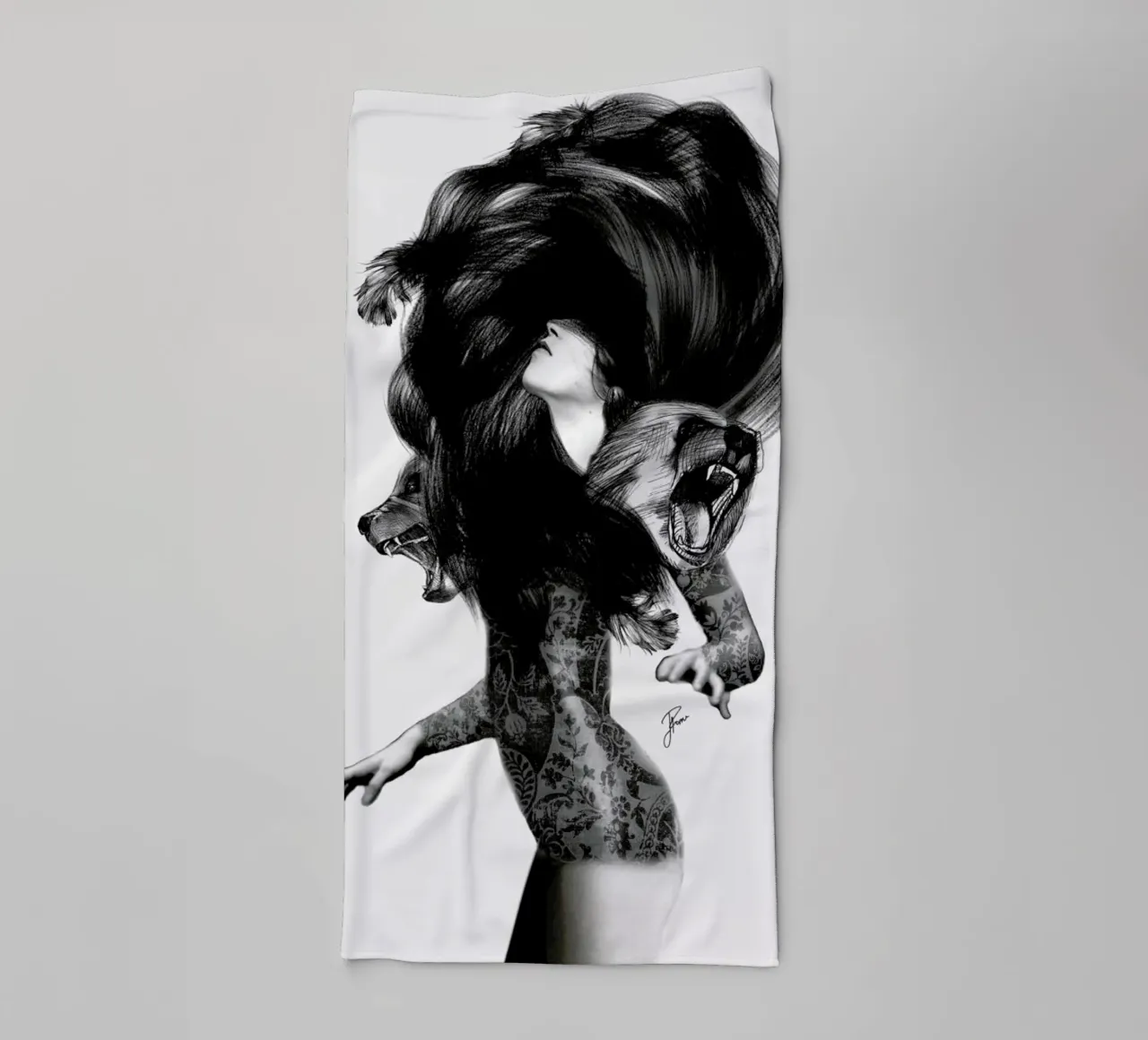 Bear 3 badhanddoek van Jenny Liz Rome