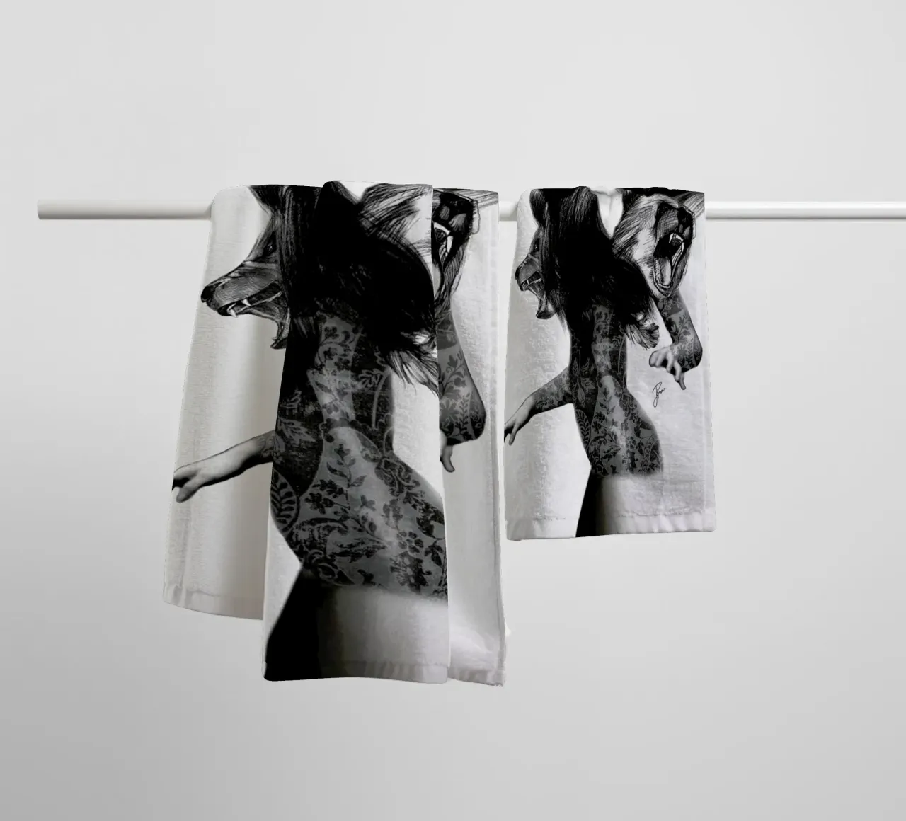 Bear 3 badhanddoek van Jenny Liz Rome