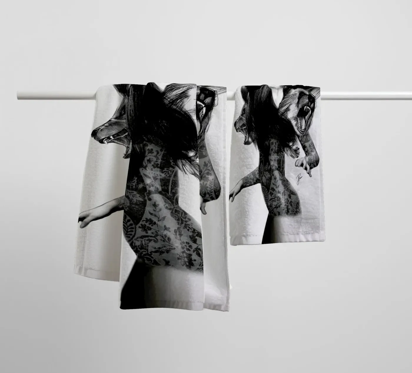 Bear 3 badhanddoek van Jenny Liz Rome