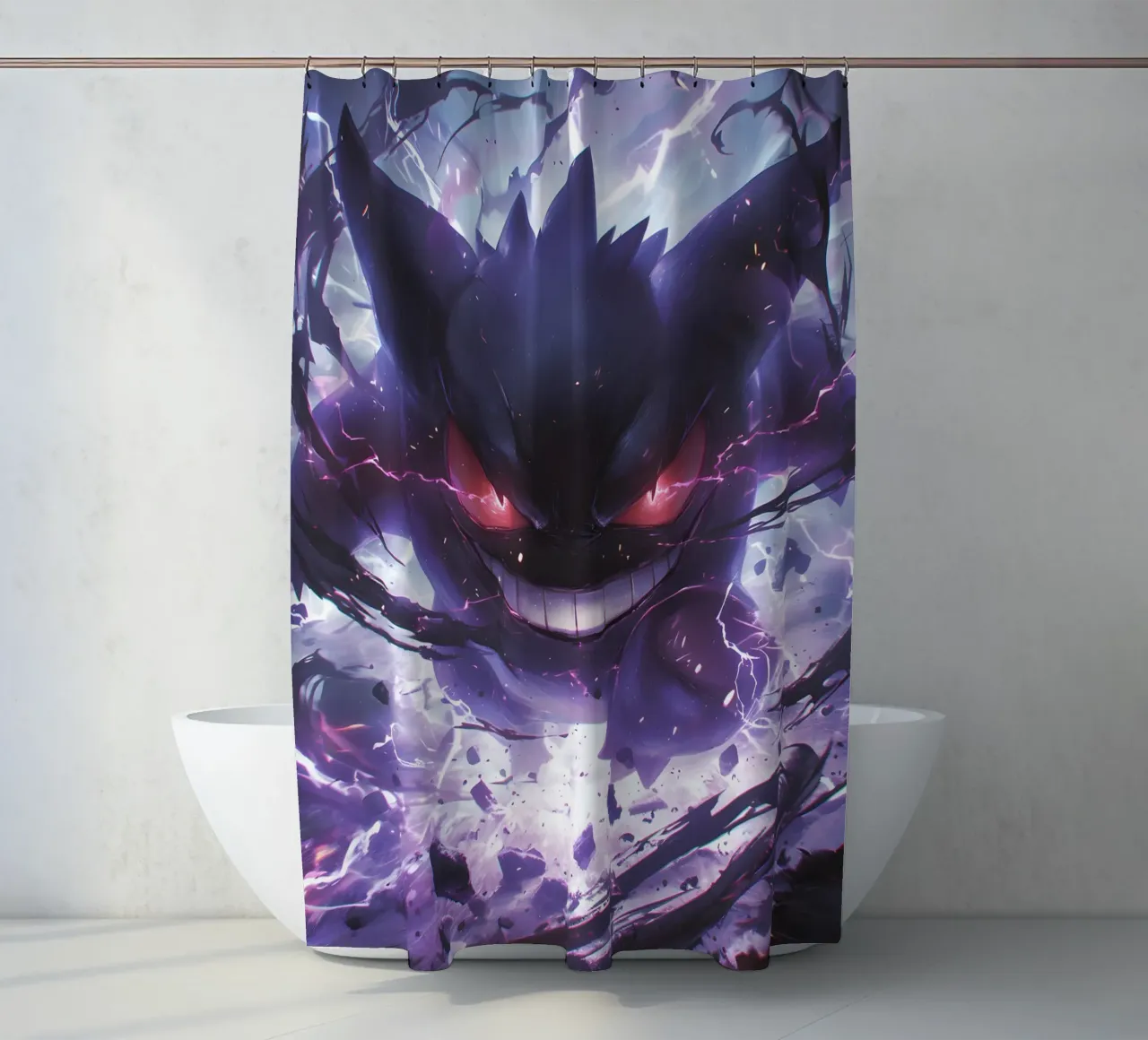 Gengar pokemon shower curtain by CreativeStudio