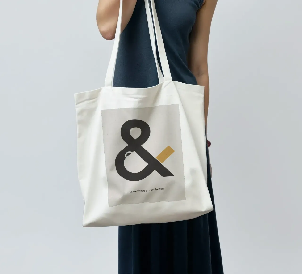 Coffee & Cigarettes Beige borsa in juta da nabakumov