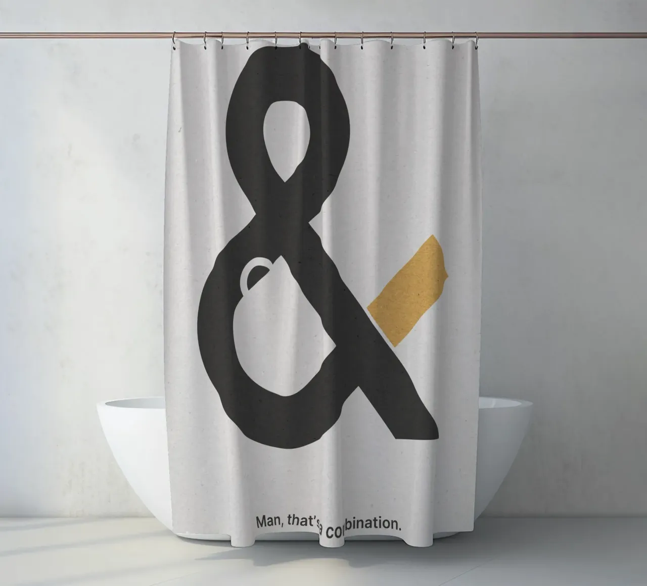 Coffee & Cigarettes Beige Duschvorhang von nabakumov