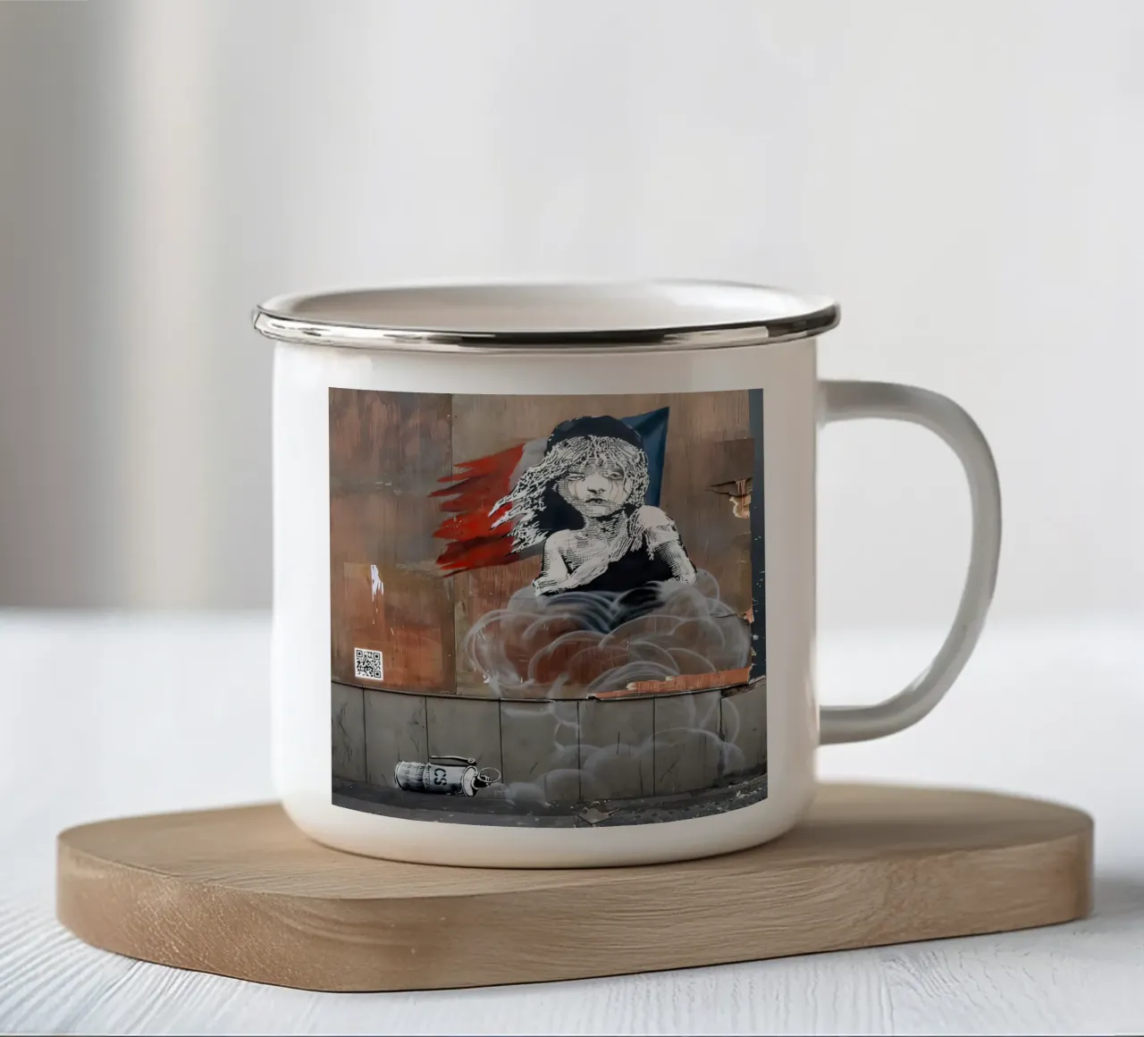 Cosetta Banksy tazza in smalto da 🎁 ARTVI-SHOP