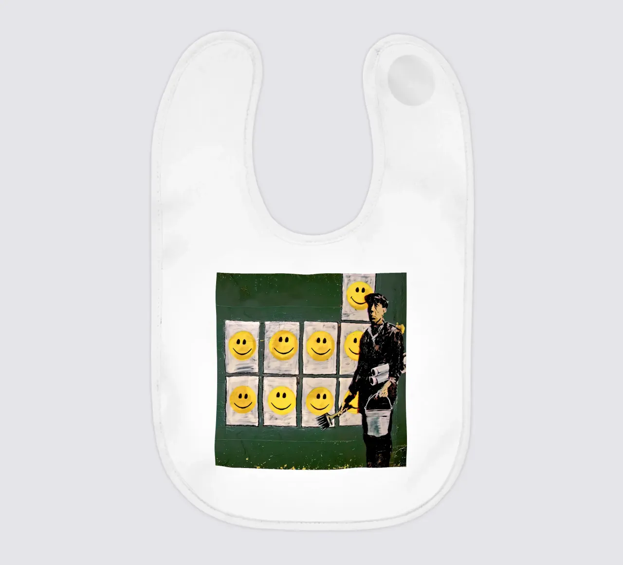 Banksy smile baby bib by 🎁 ARTVI-SHOP