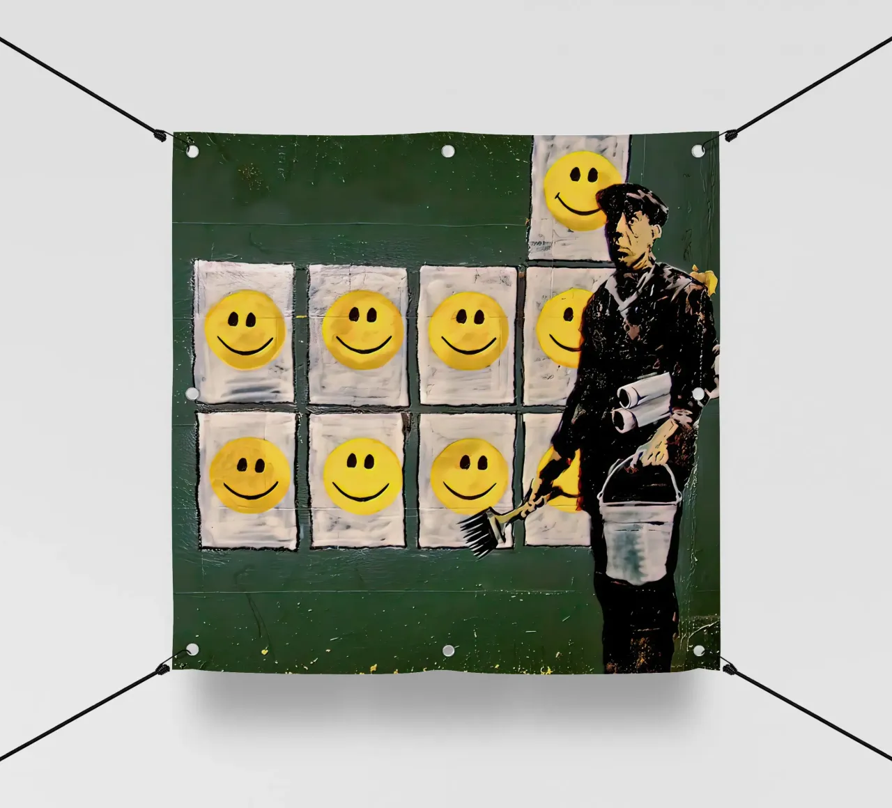 Sorriso di Banksy telo in pvc da 🎁 ARTVI-SHOP