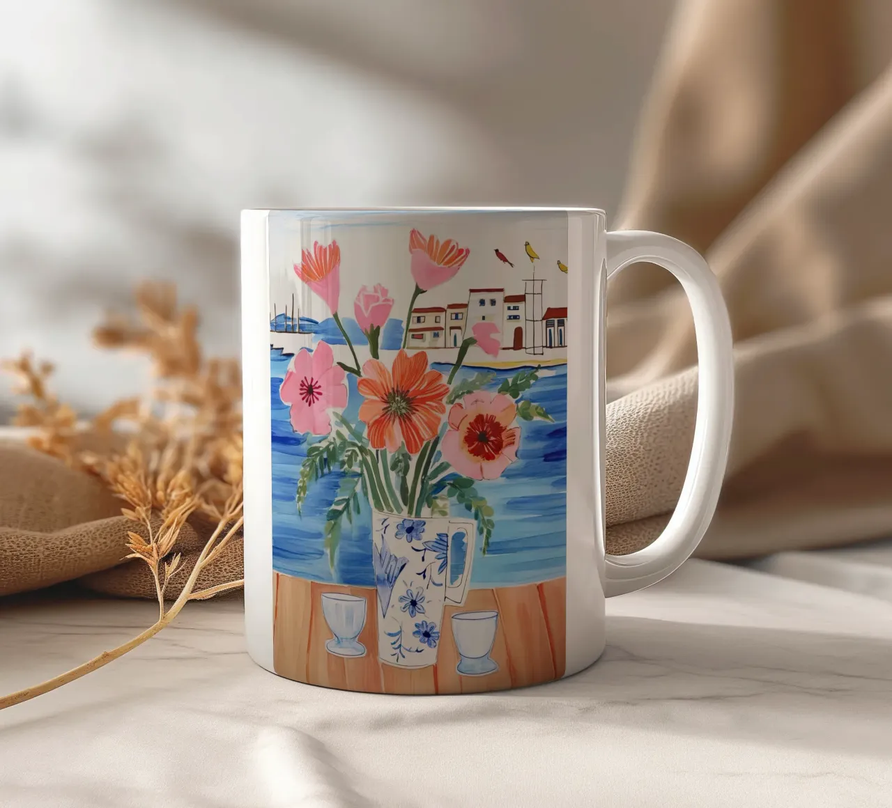 Fioritura in riva al mare tazza in ceramica da DaarbyN