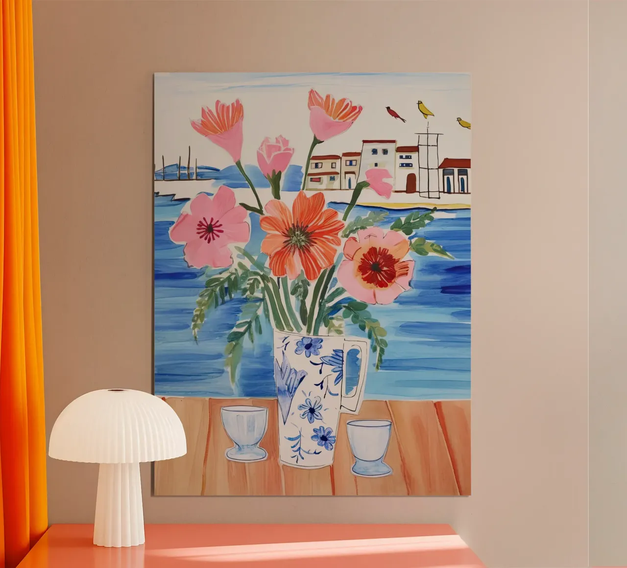 Fioritura in riva al mare poster con telaio in plastica da DaarbyN
