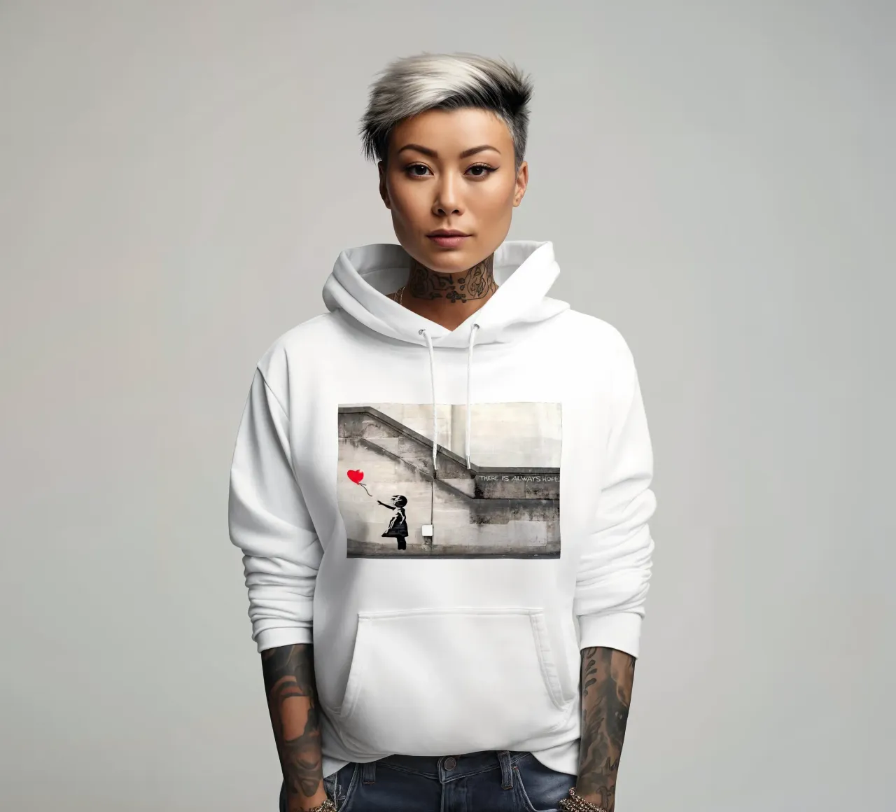 Banksy ragazza con palloncino felpa con cappuccio da 🎁 ARTVI-SHOP
