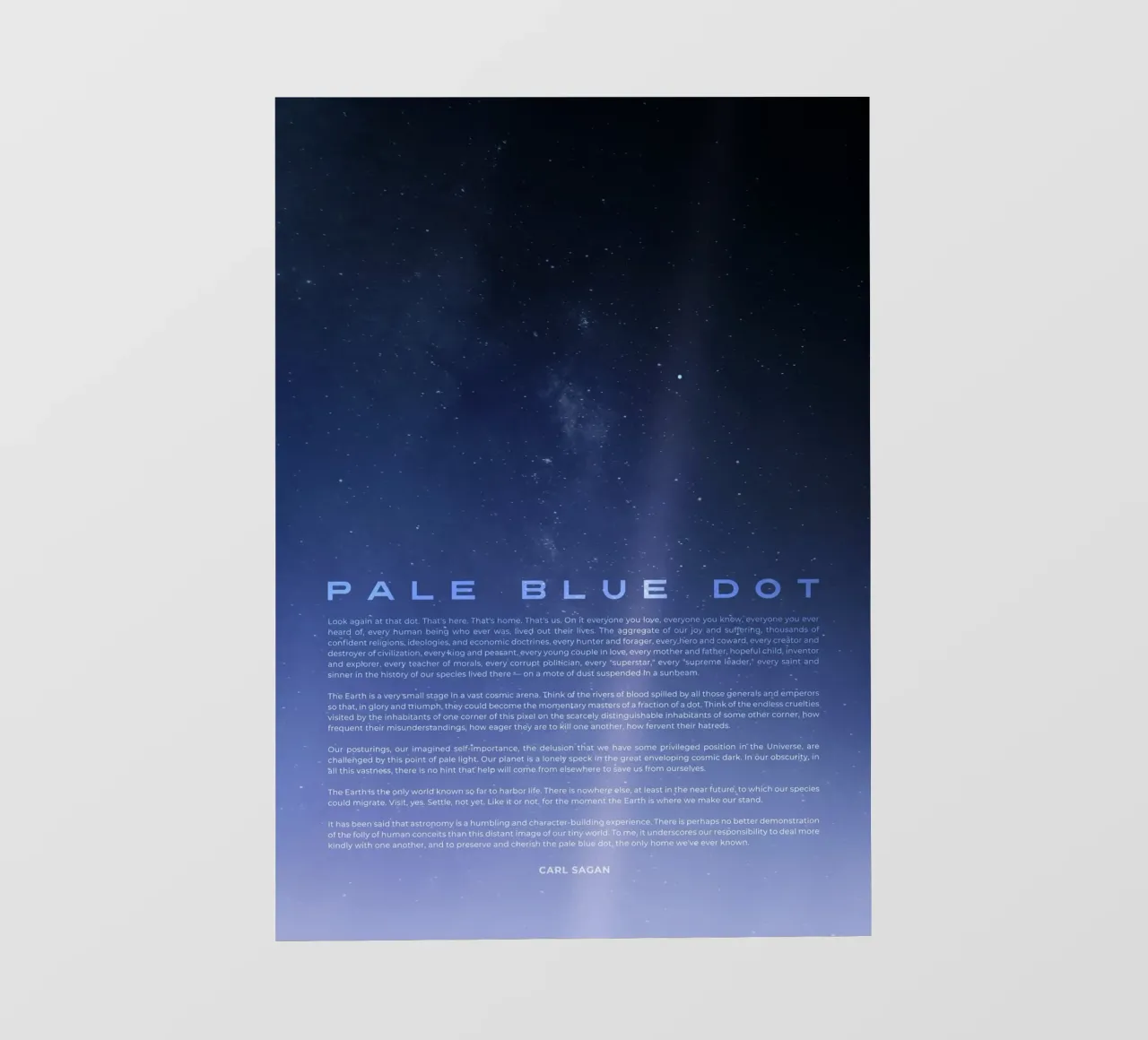 Pale Blue Dot telo in pvc da nabakumov