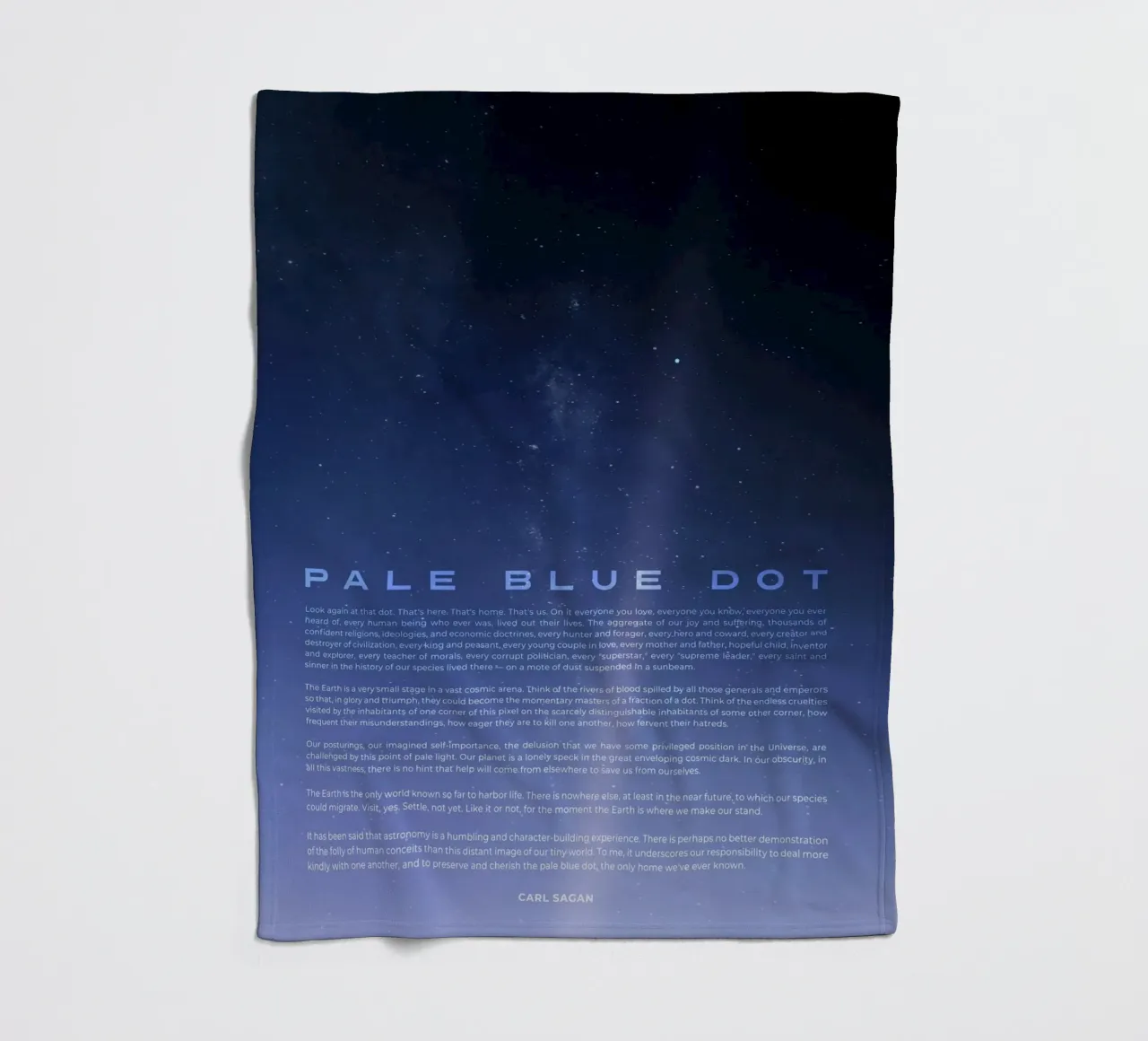 Pale Blue Dot fleece blanket by nabakumov