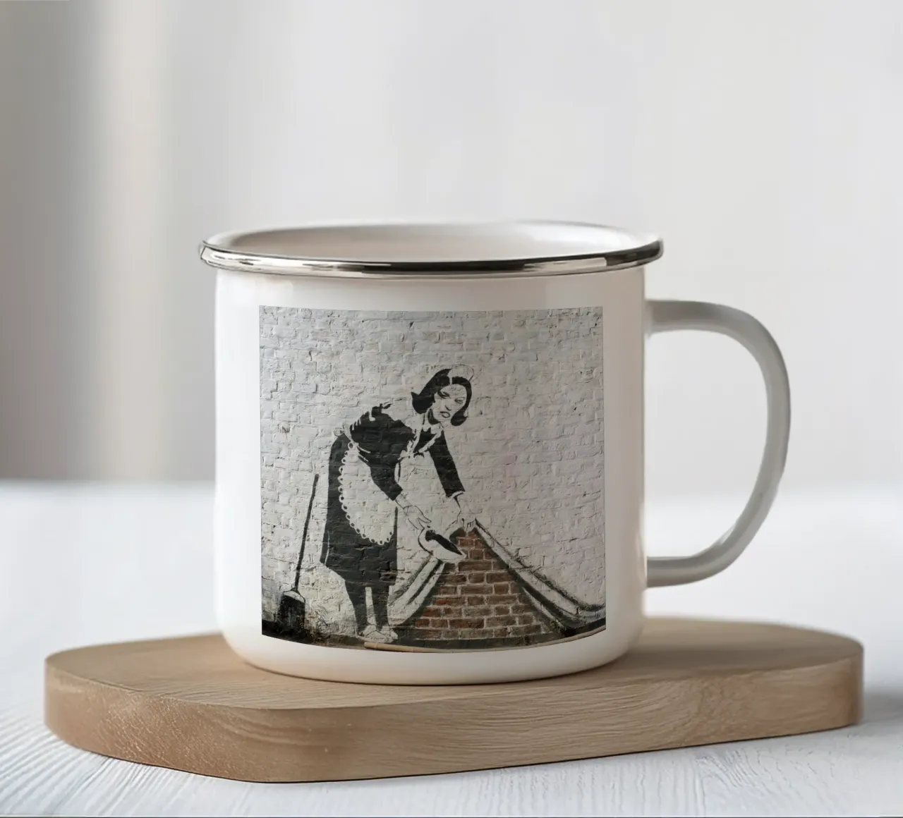 Banksy tazza in smalto da 🎁 ARTVI-SHOP
