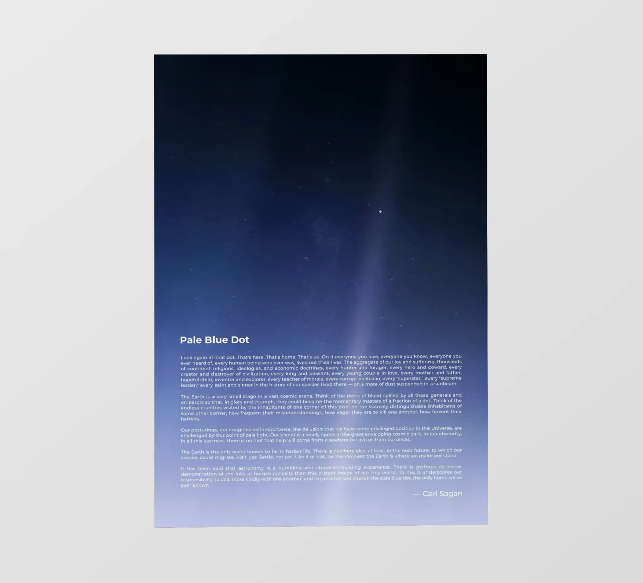 Pale Blue Dot telo in pvc da nabakumov