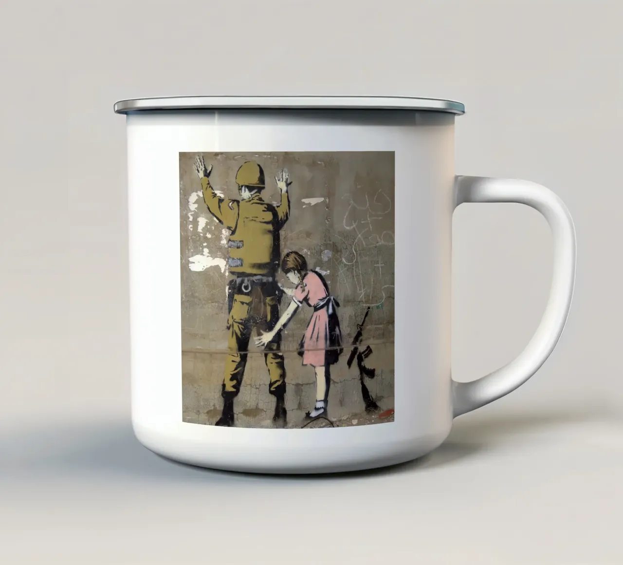 Banksy tazza in smalto da 🎁 ARTVI-SHOP