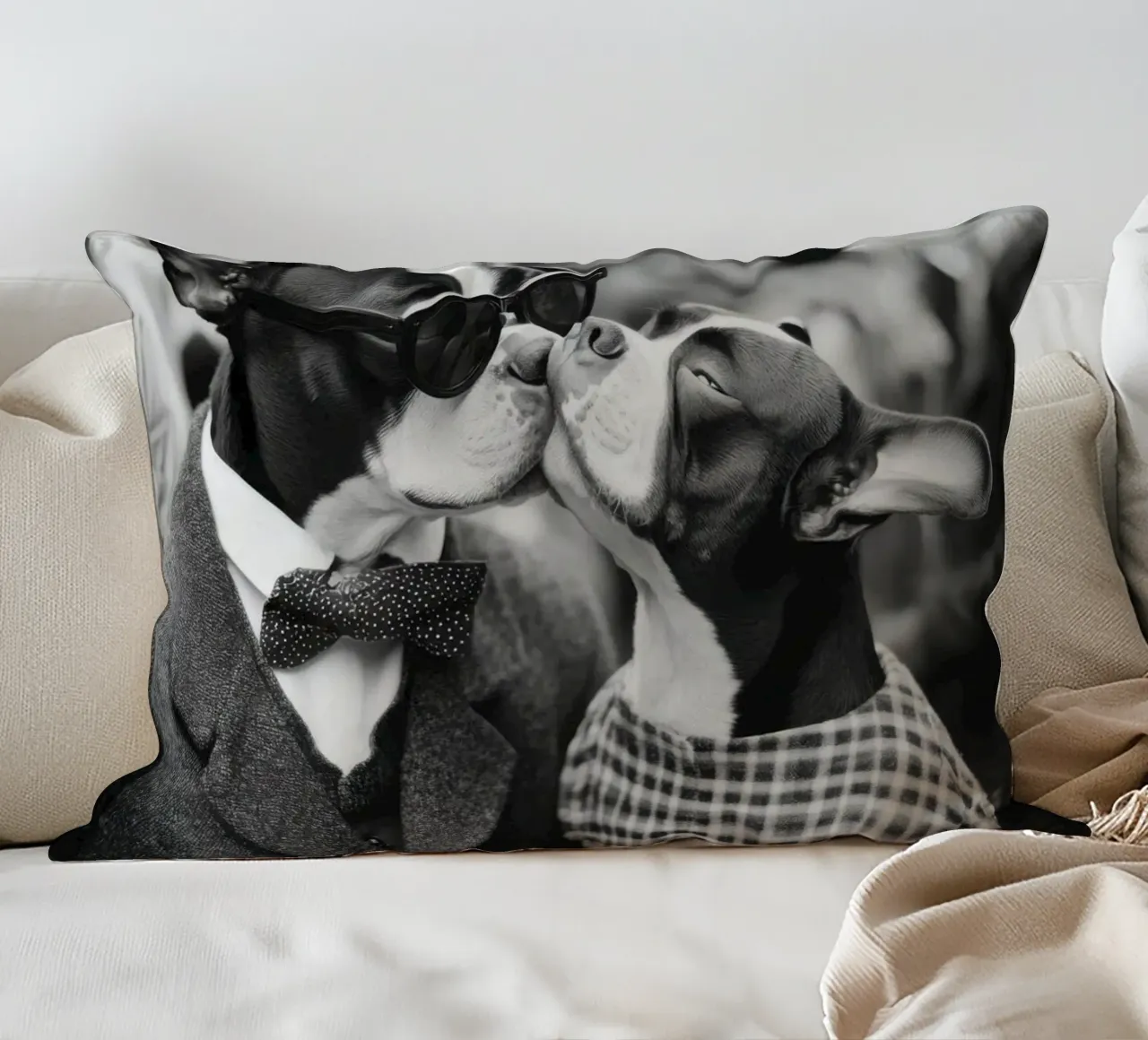 Un bacio in città cuscino da Affiches Chien Originales – Dogland