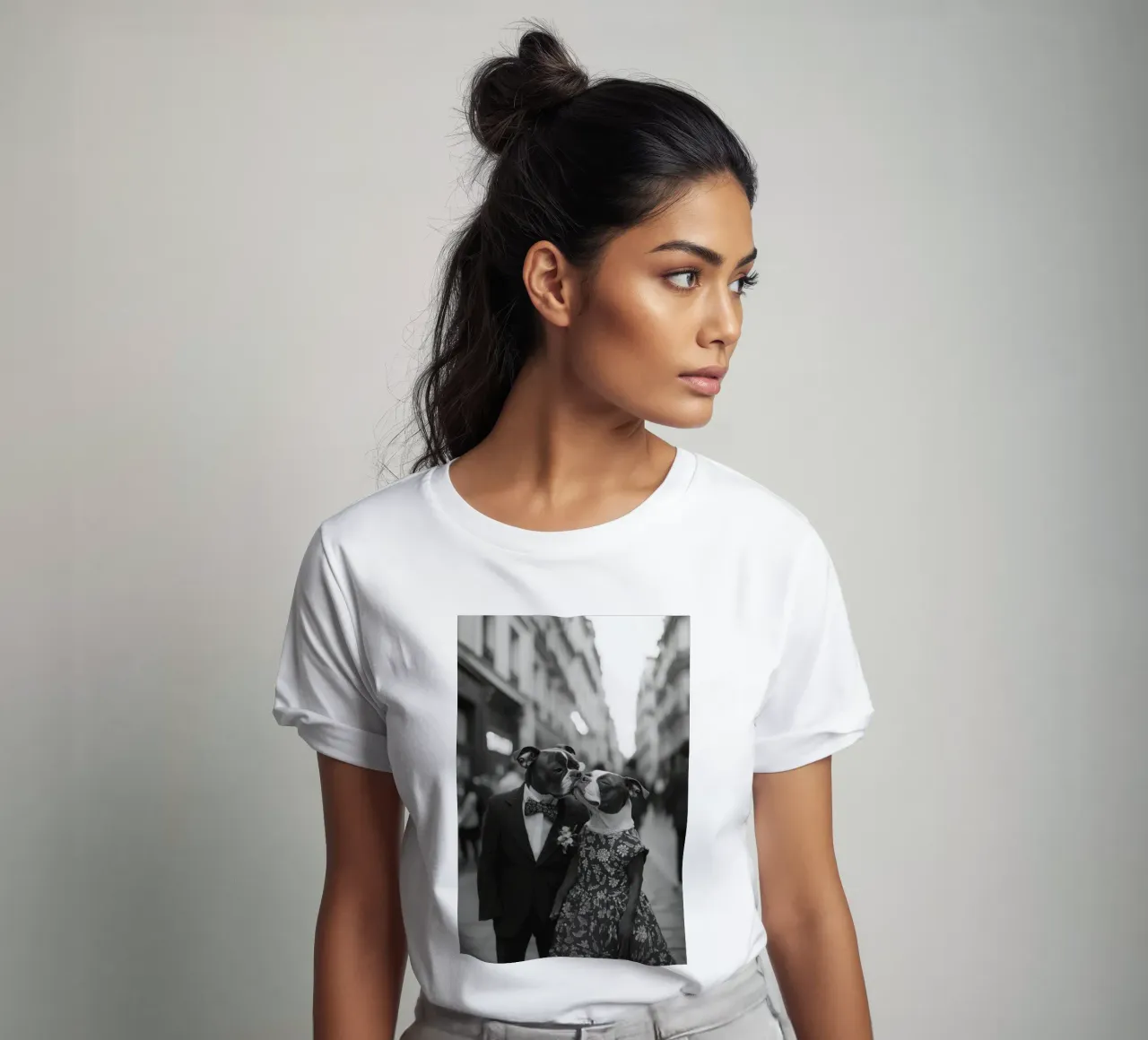 Abito per una serata romantica t-shirt da Affiches Chien Originales – Dogland