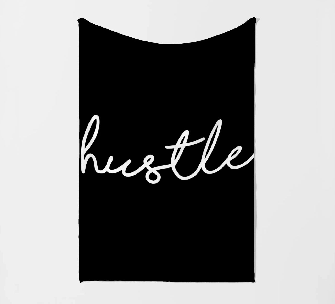 Design tipografico Hustle in bianco e nero monocromatico coperta in pile da THE MOTIVATED TYPE