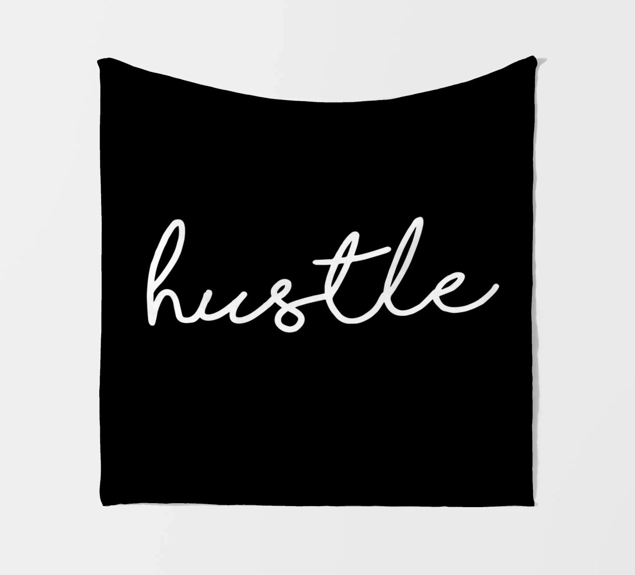 Design tipografico Hustle in bianco e nero monocromatico coperta in pile da THE MOTIVATED TYPE