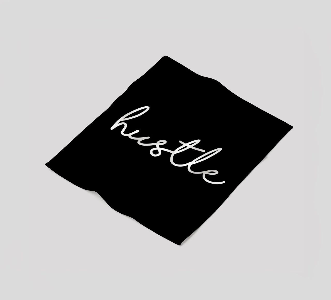 Design tipografico Hustle in bianco e nero monocromatico coperta in pile da THE MOTIVATED TYPE