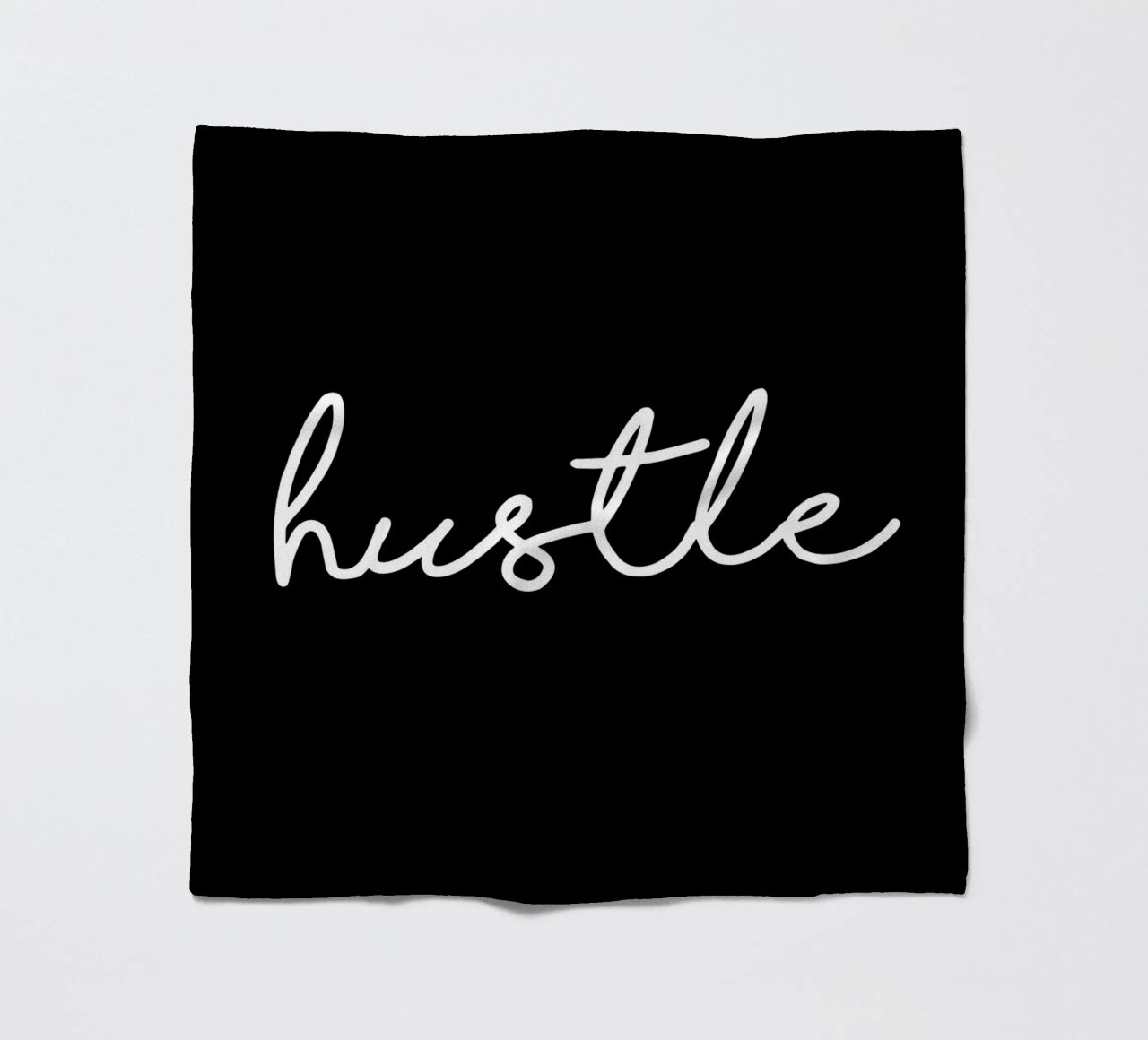 Design tipografico Hustle in bianco e nero monocromatico coperta in pile da THE MOTIVATED TYPE