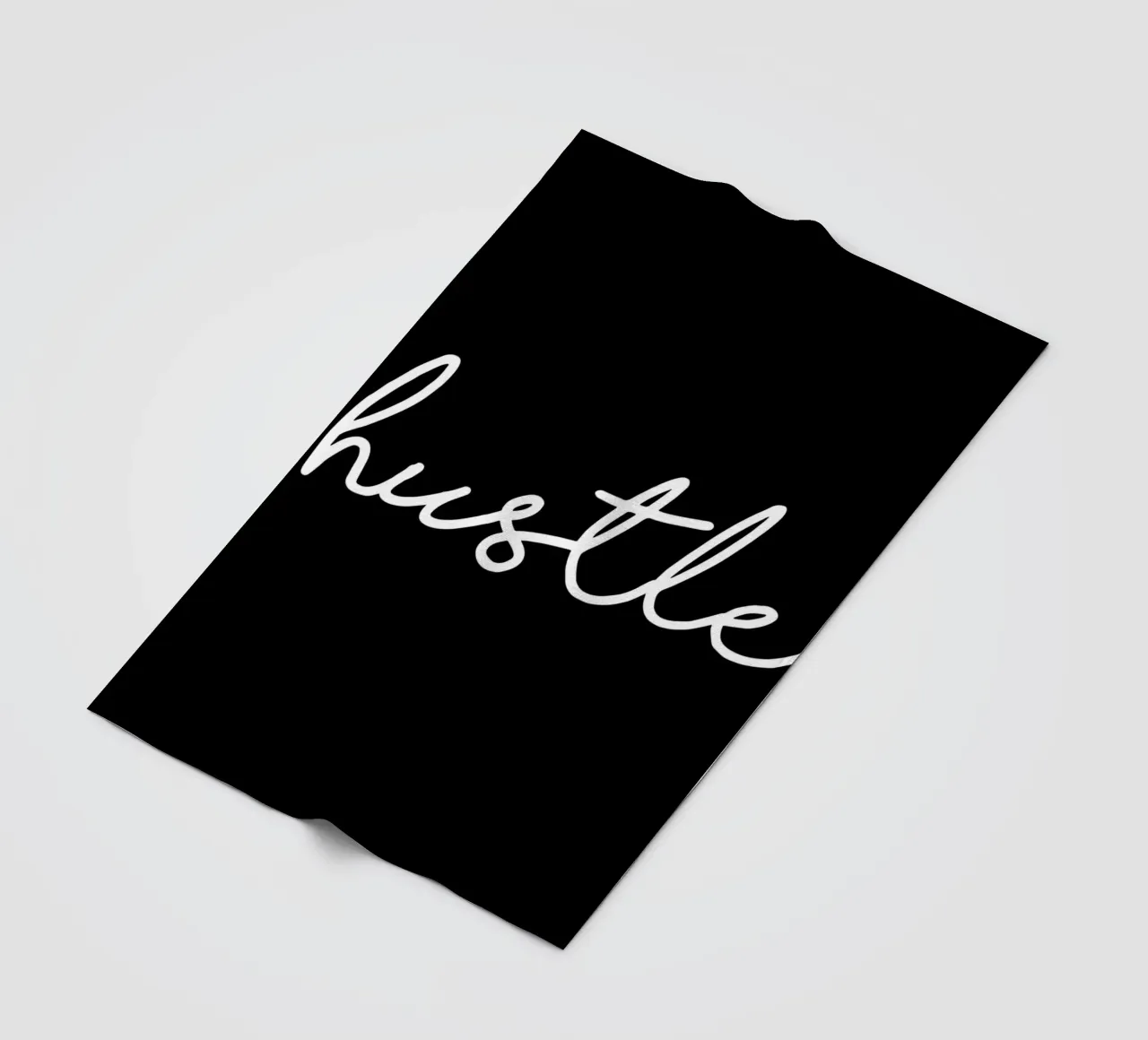 Design tipografico Hustle in bianco e nero monocromatico coperta in pile da THE MOTIVATED TYPE